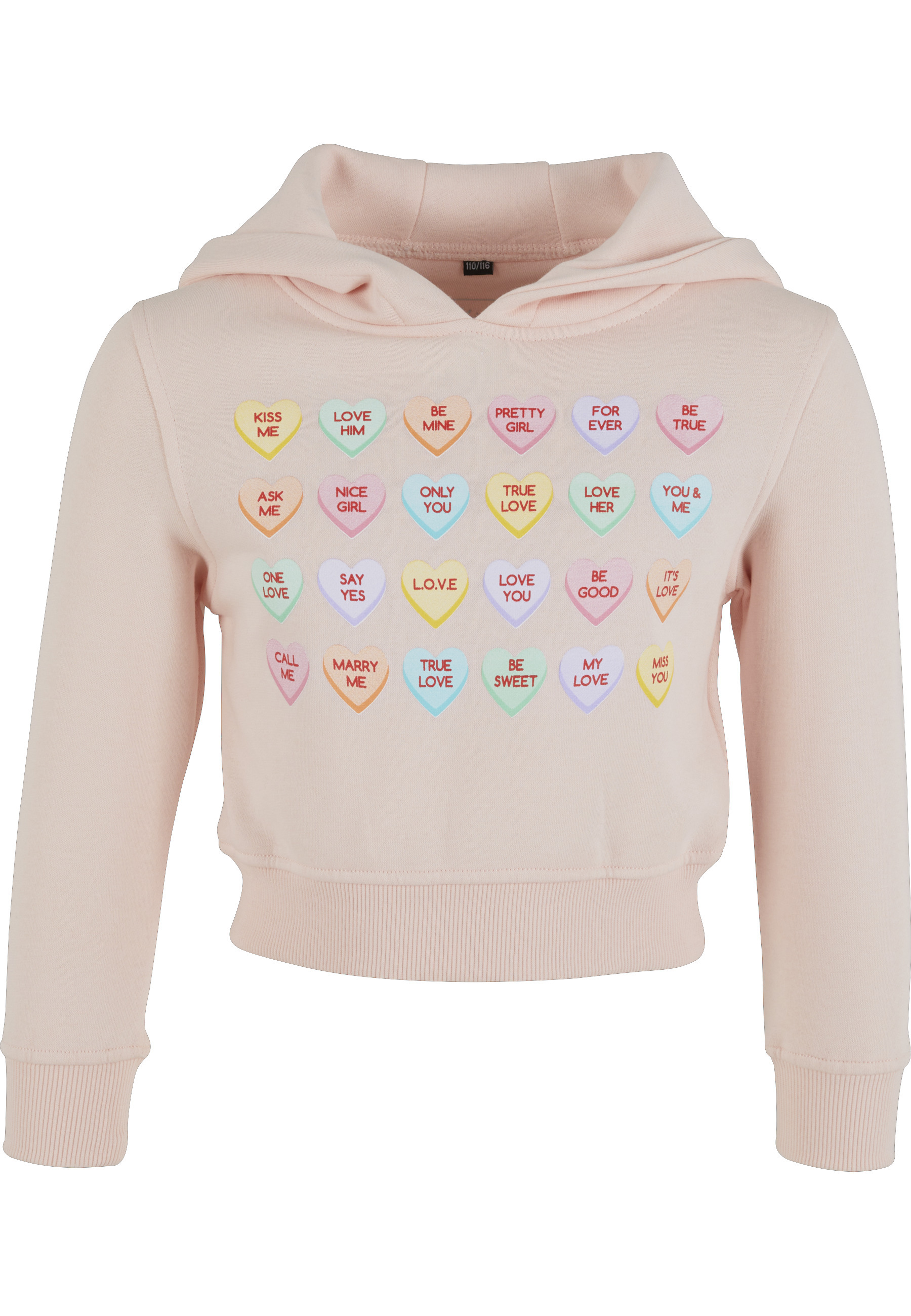 MisterTee Kapuzenpullover "MisterTee Damen Kids Sweet Heart Candy Cropped Hoody", 1 Stk.