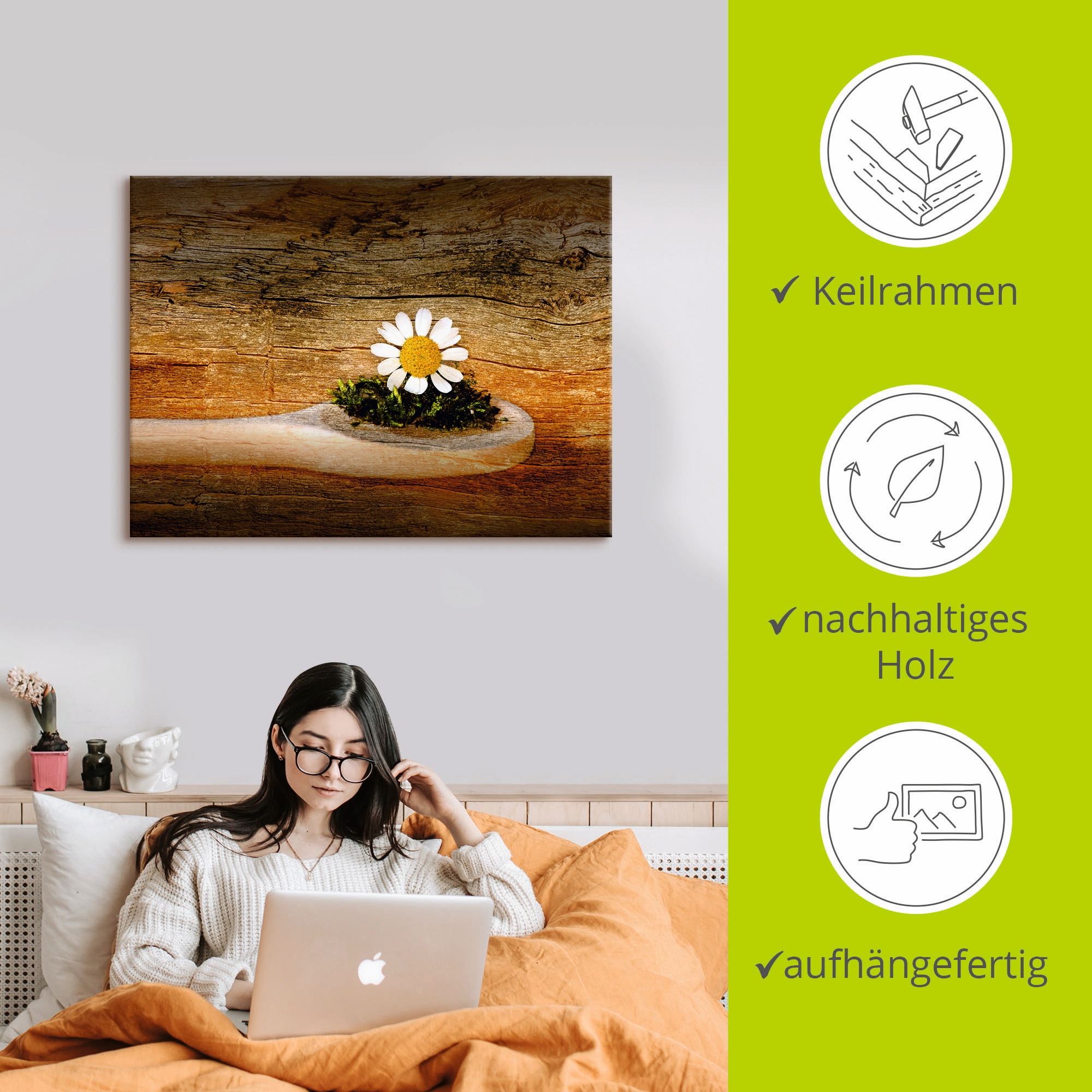 Artland Wandbild »Kamille«, Blumen, (1 St.), als Leinwandbild, Wandaufkleber in verschied. Größen