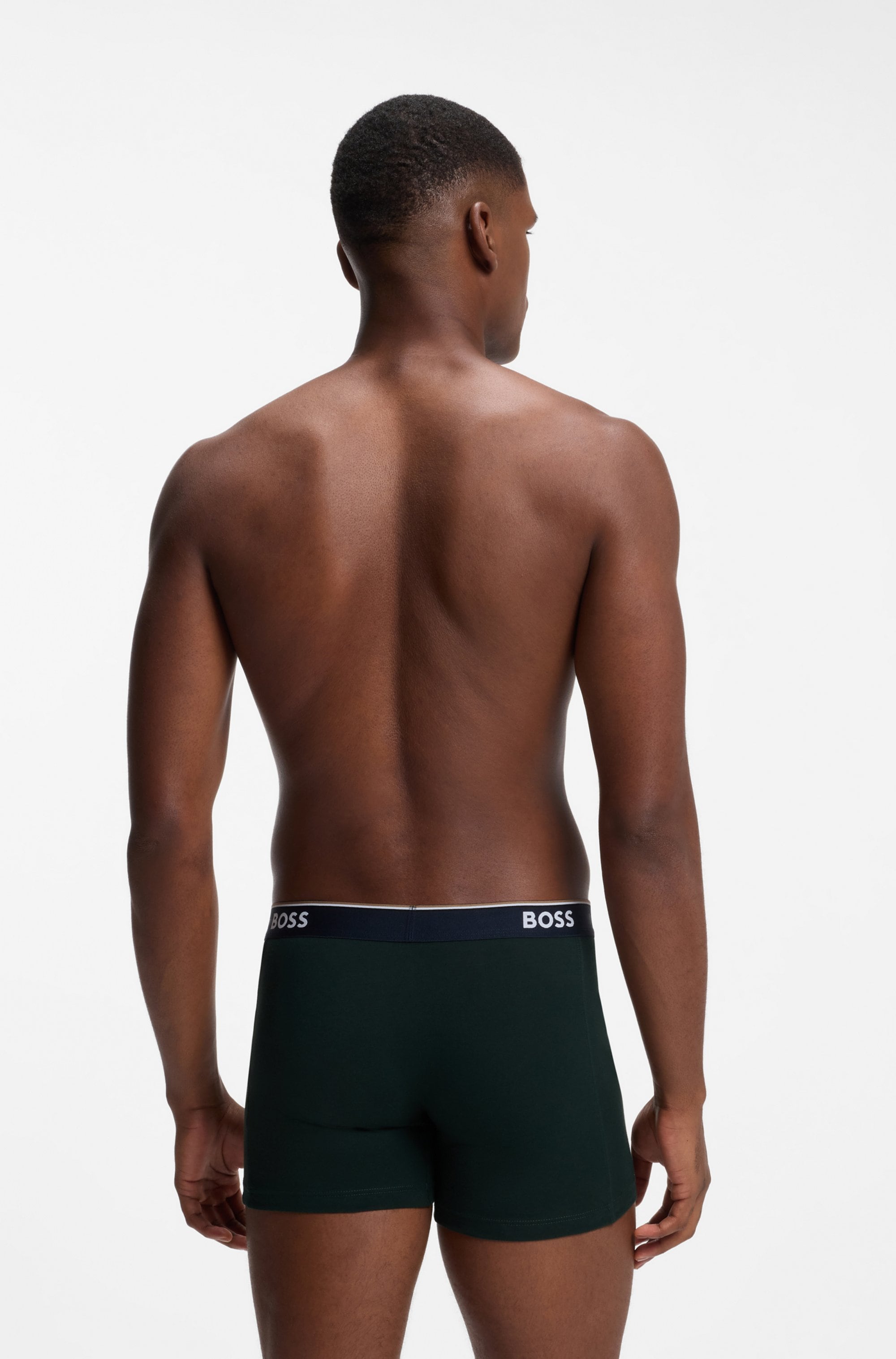 BOSS Boxershorts Packung, 3 Stk. längeres Bein, anliegend, aus Stretch-Baumwolle