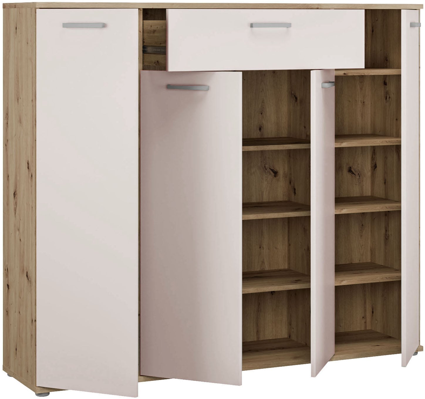 FORTE Kommode »Kombikommode, Stauraum, Einlegeböden verstellbar« B/H/T ca.140/120/34 cm, viel Stauraum, PEFC zertifiziert