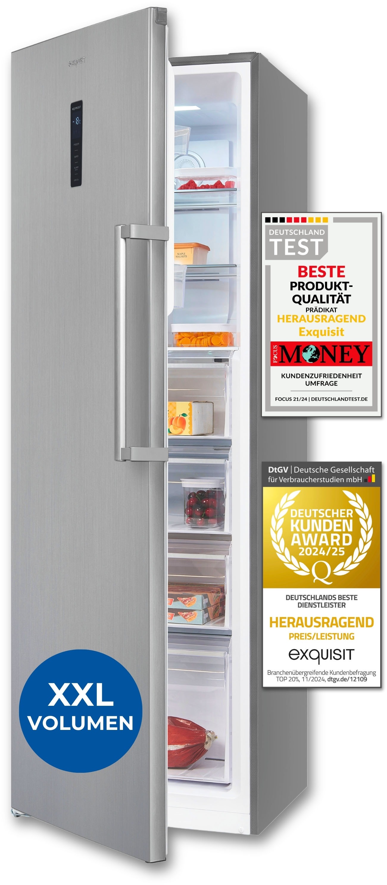 exquisit Gefrierschrank »GS295-NF-H-040D«, 185 cm hoch, 60 cm breit