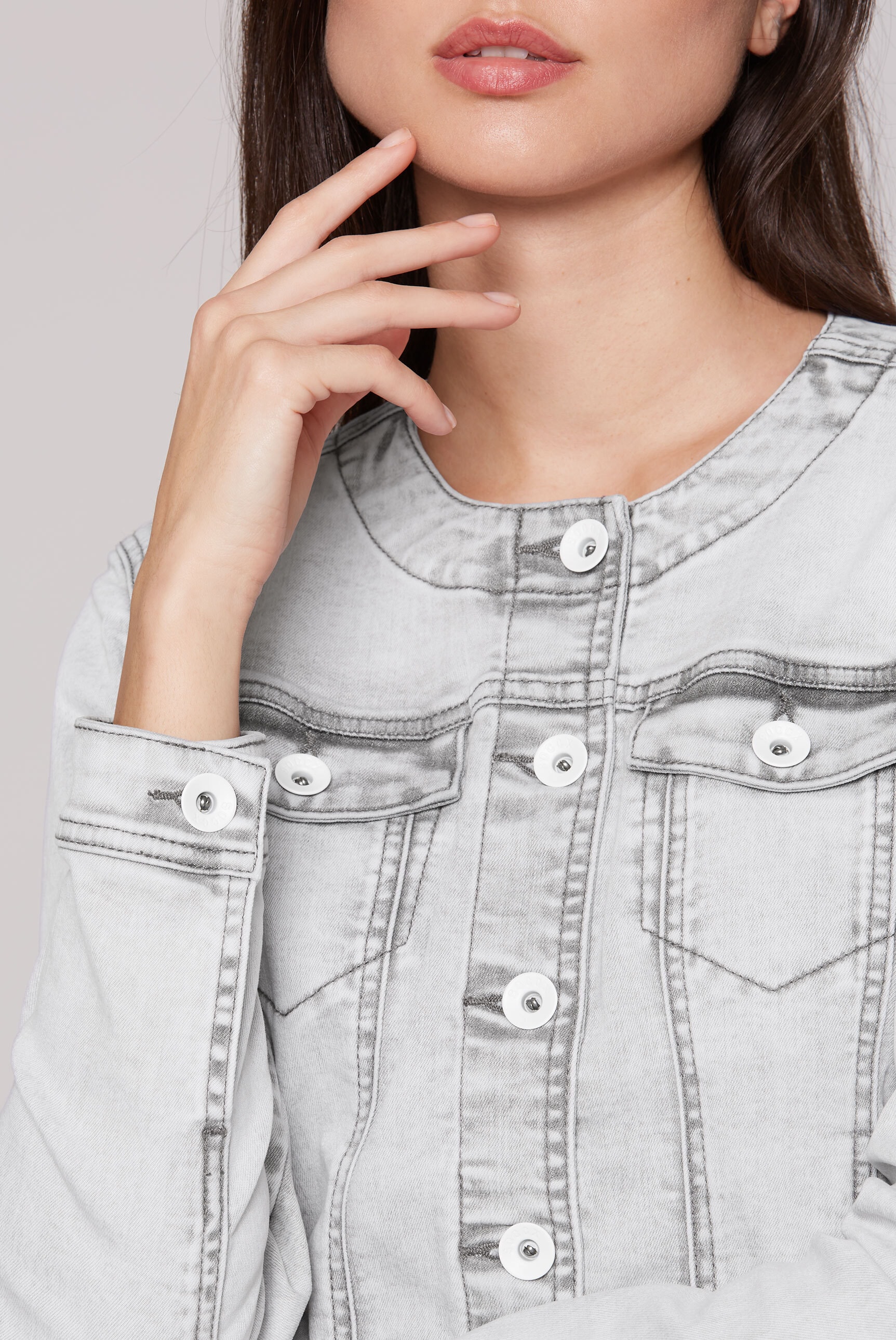 SOCCX Jeansjacke, ohne Kapuze, mit Brusttaschen