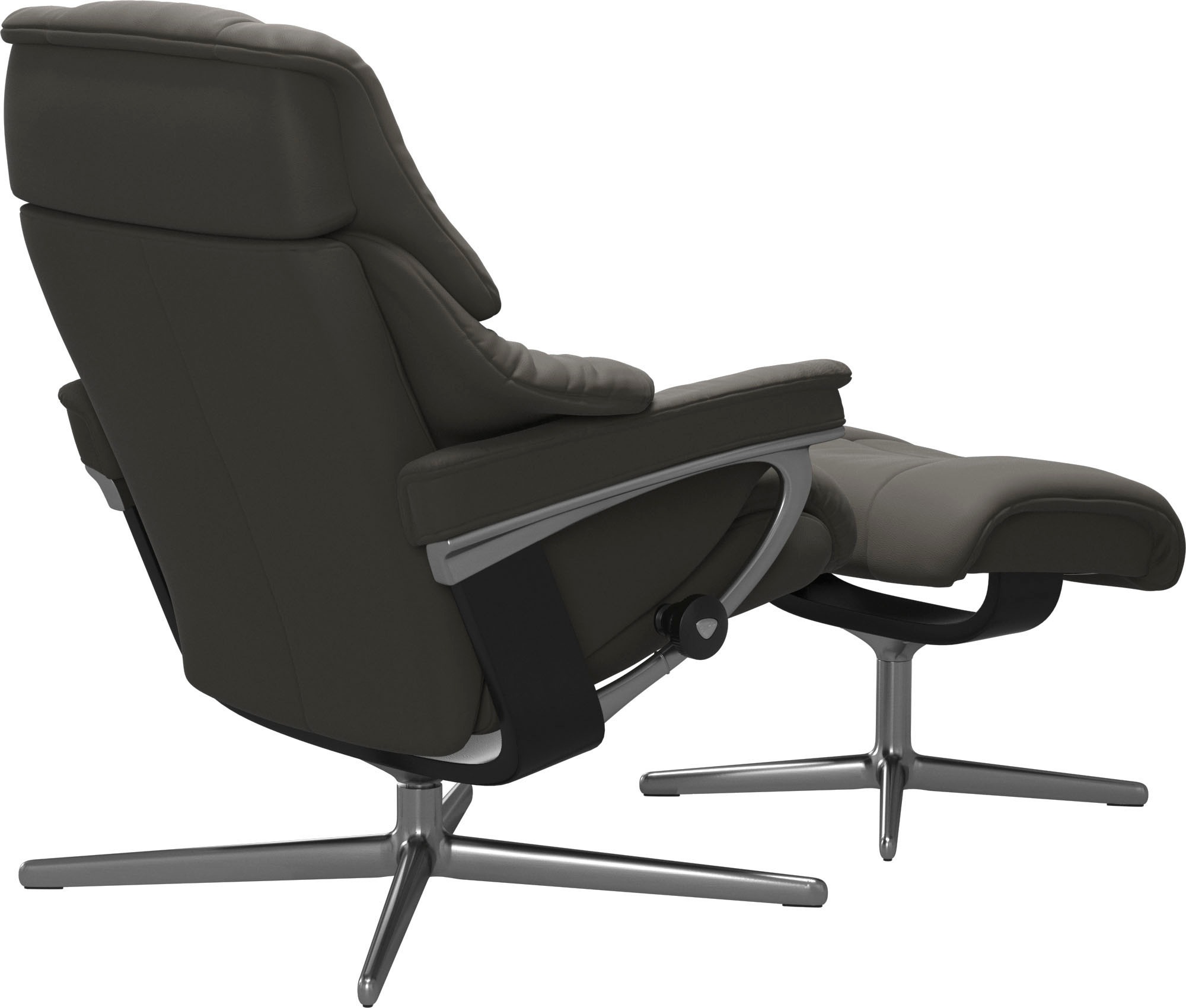 Stressless® Relaxsessel »Reno«, (Set, Relaxsessel mit Hocker), mit Hocker, mit Cross Base, Größe S, M & L, Holzakzent Schwarz