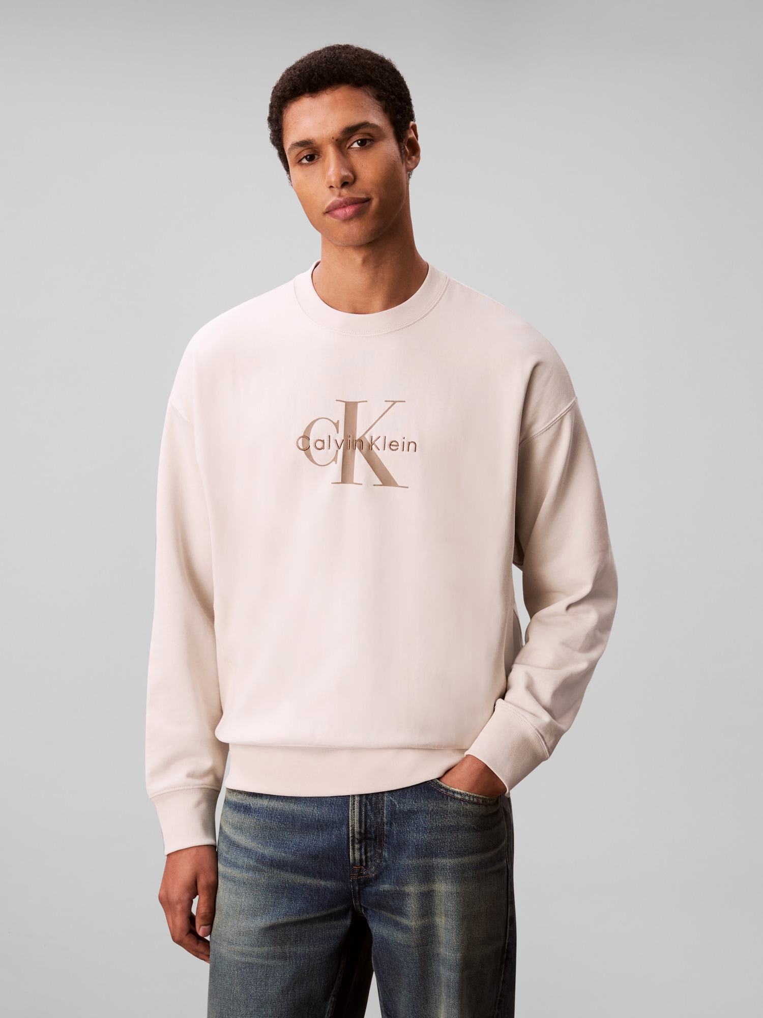 Calvin Klein Jeans Sweatshirt "LS EU 350TERRY MONOLOGO CN SWTSH", Rundhalsa günstig online kaufen