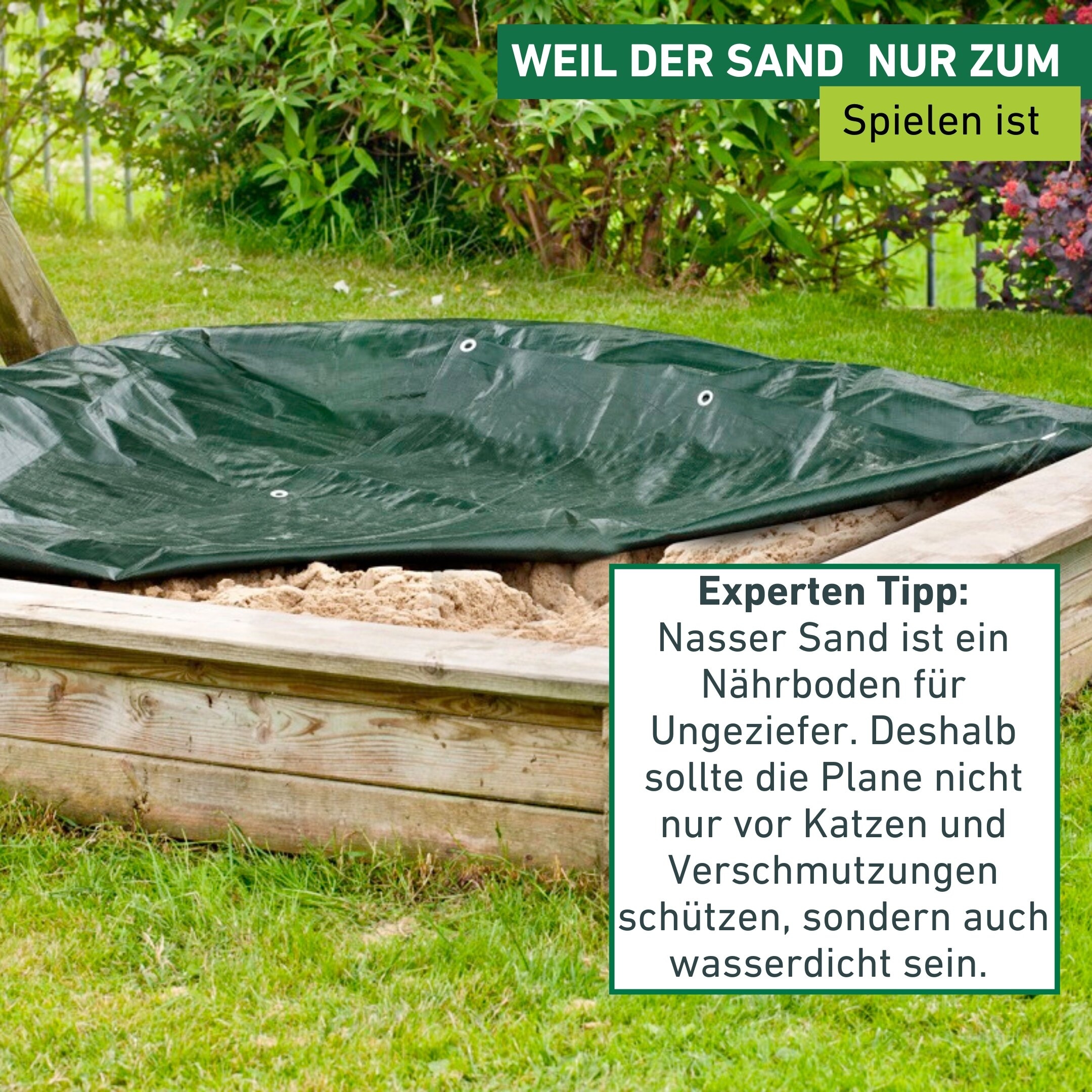 Windhager Sandkasten-Abdeckplane »LARGE« 2x2 m, mit Kordel zur Befestigung