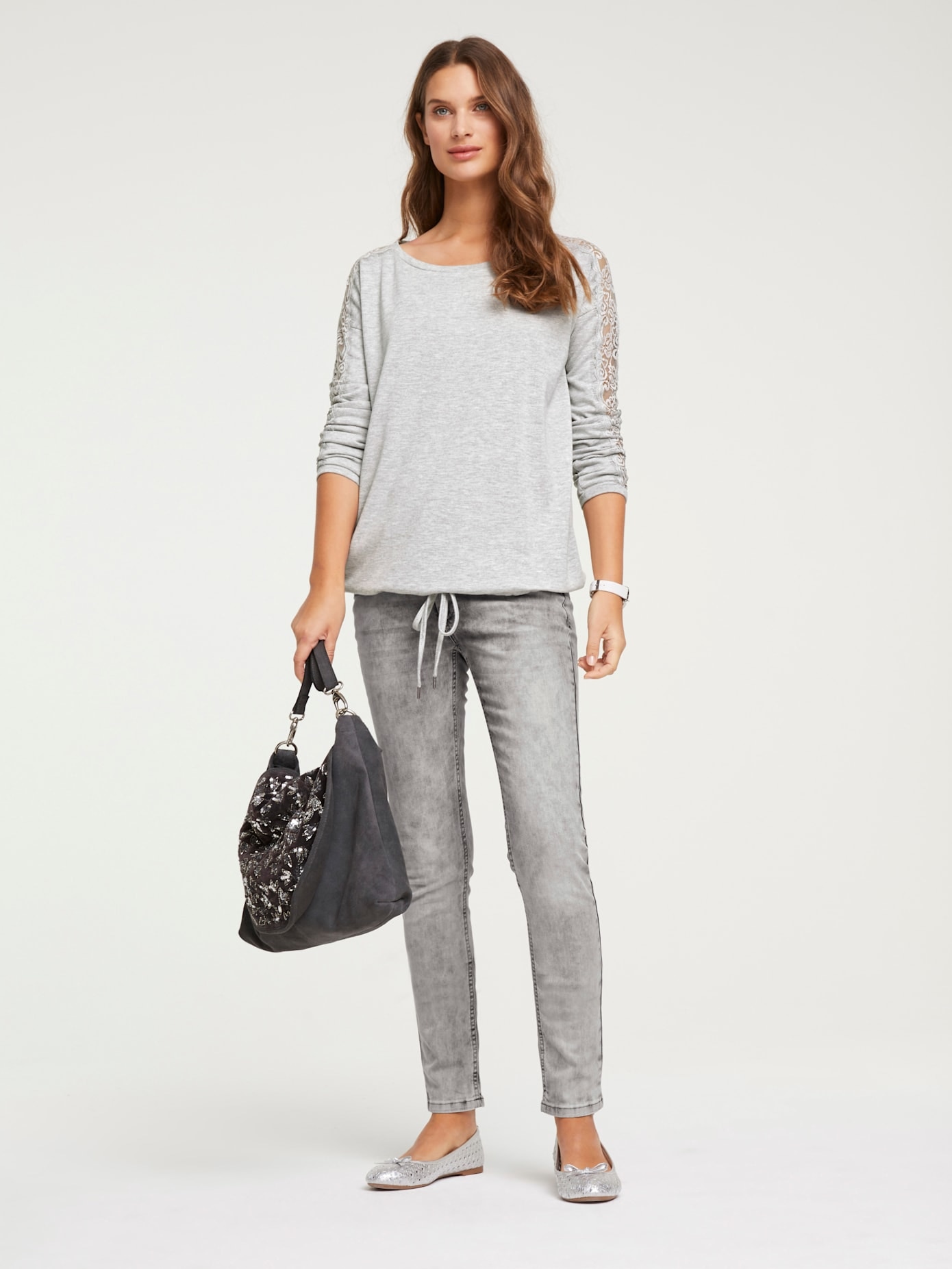 heine Spitzenshirt "Spitzen-Shirt" 1 Stk. günstig online kaufen