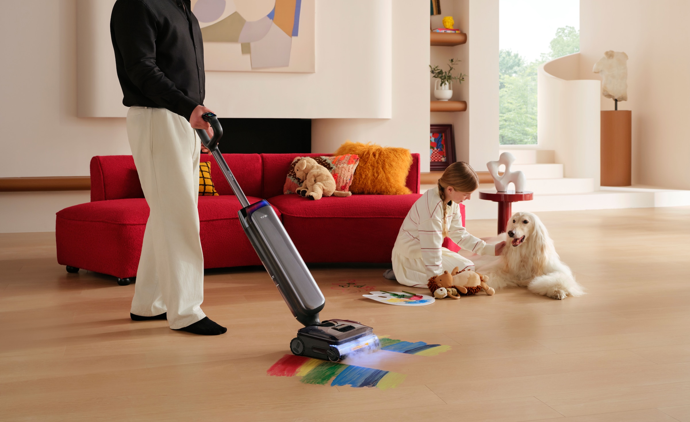 Tineco Nass-Trocken-Sauger »FLOOR ONE S9 Artist Steam Pro, Dampfreiniger mit 160°C Dampfreinigung« 22kPA Saugleistung, Selbstantrieb, 90 Minuten