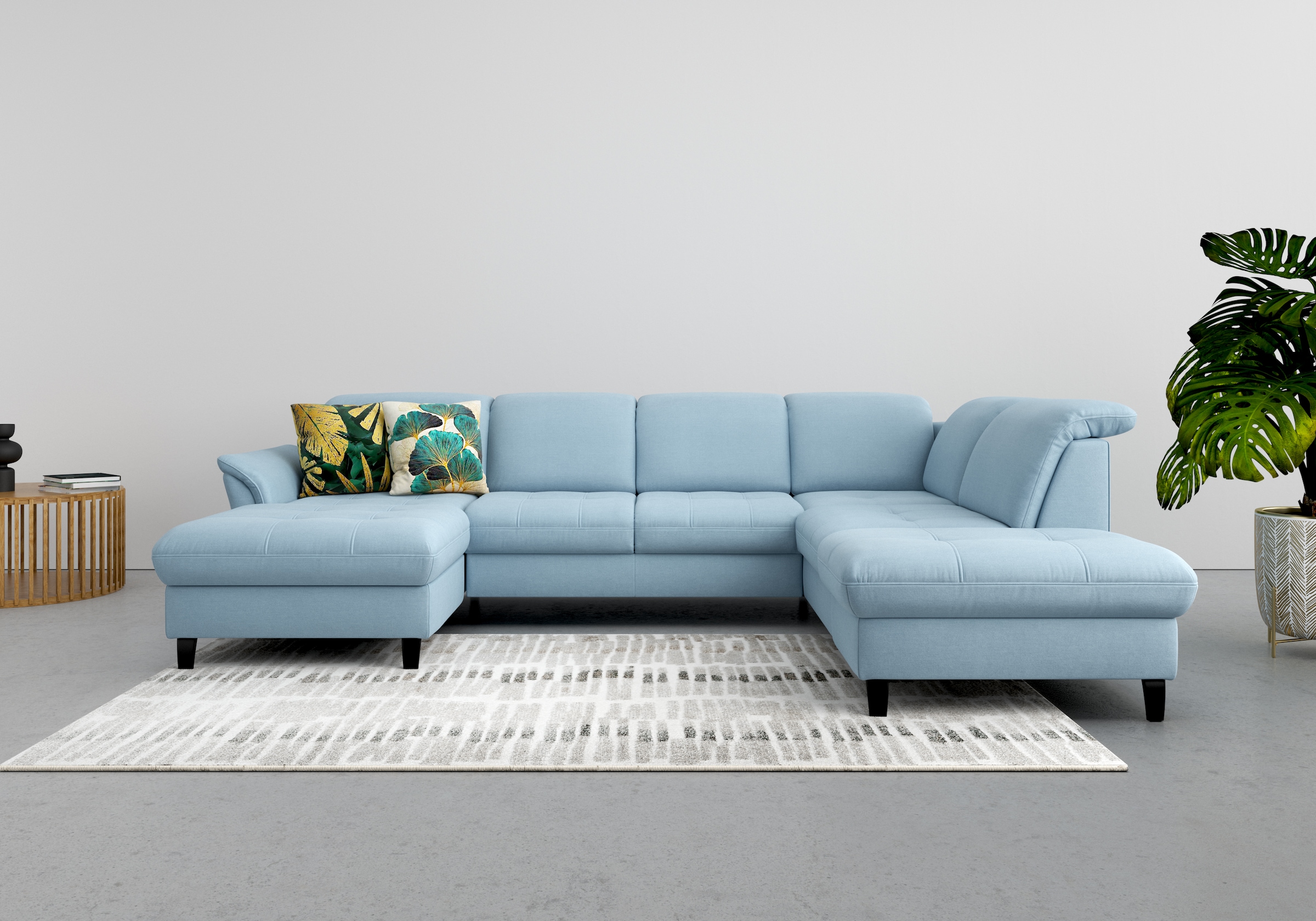 sit&more Wohnlandschaft "Maggiore U-Form" wahlweise mit Kopfteilverstellung, Schlaffunktion und Stauraum