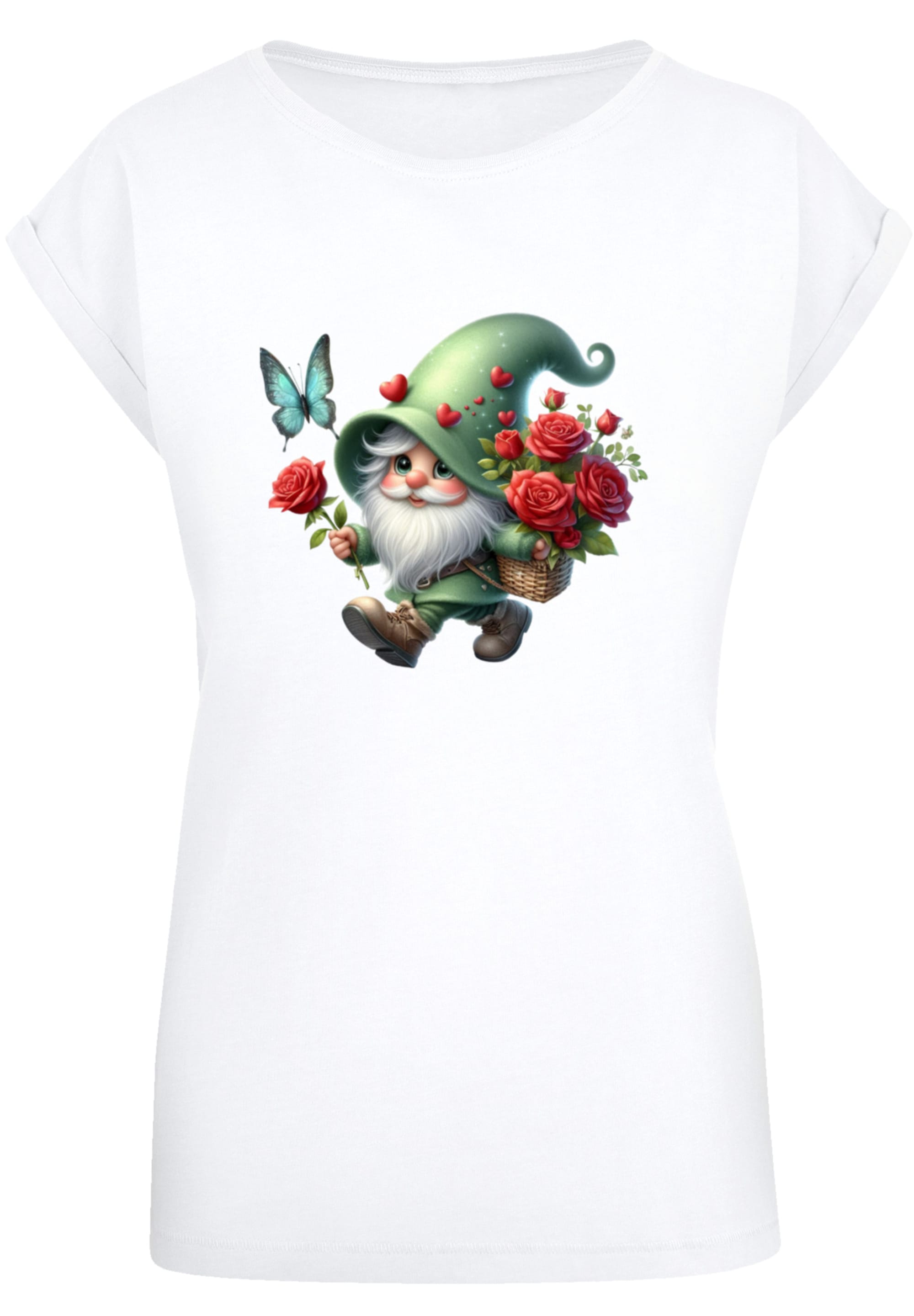 F4NT4STIC T-Shirt »Gnom Frühling Blumen Schmetterling«, Premium Qualität
