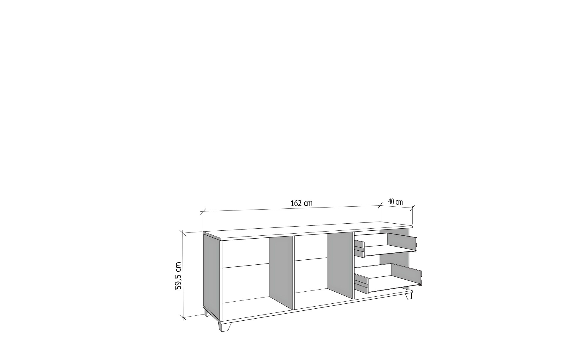INOSIGN TV-Board »Burgundy Lowboard, TV-Schrank, TV-Ständer, Hochglanzfronten«, Hochglanzfronten und eine Innenausstattung in Flagstaff Eiche