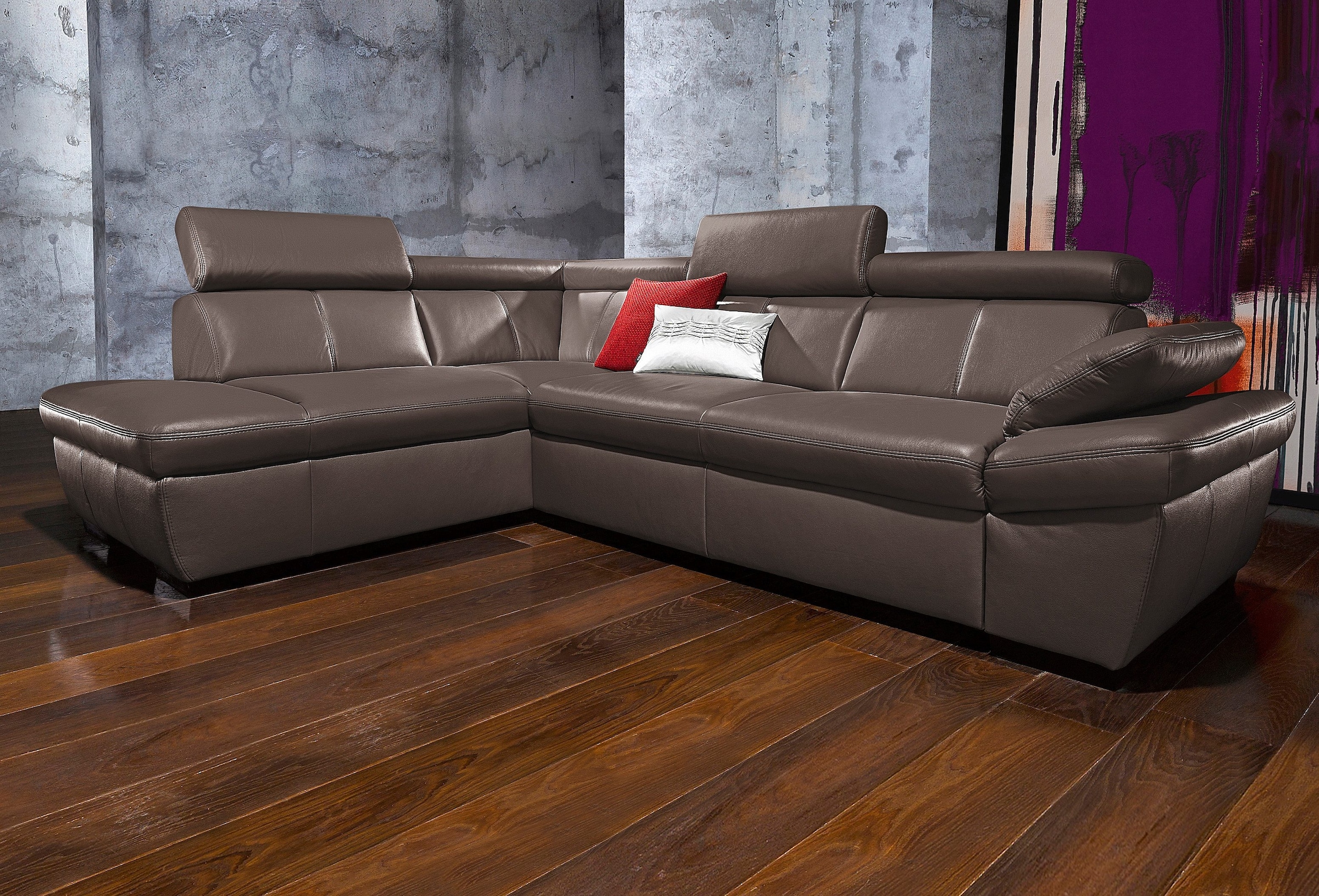 exxpo - sofa fashion Ecksofa "Salerno, Funktionssofa, hoher Sitzkomfort, Br günstig online kaufen