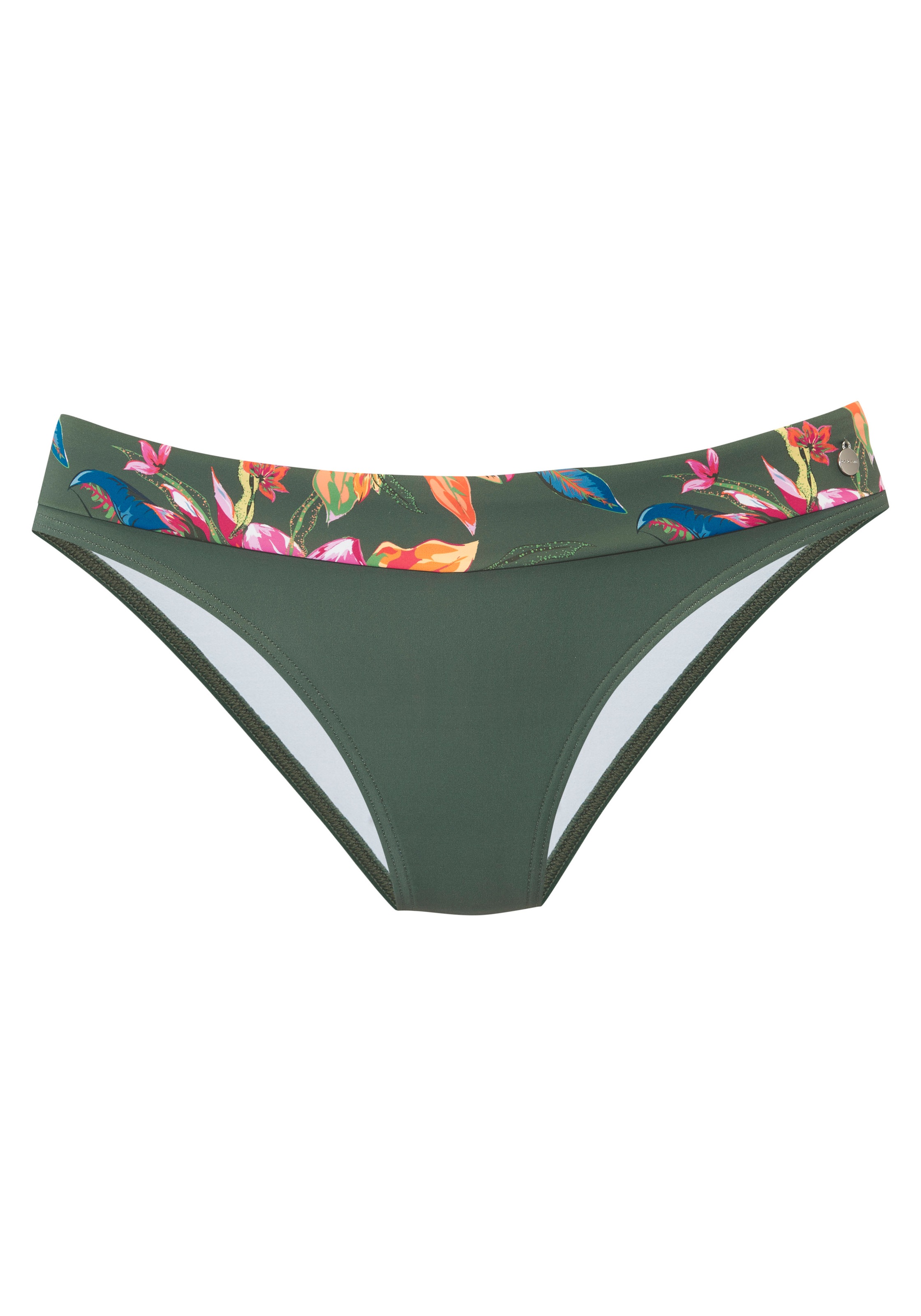 LASCANA Bikini-Hose "Malia" mit Umschlagbund mit tropischem Print günstig online kaufen