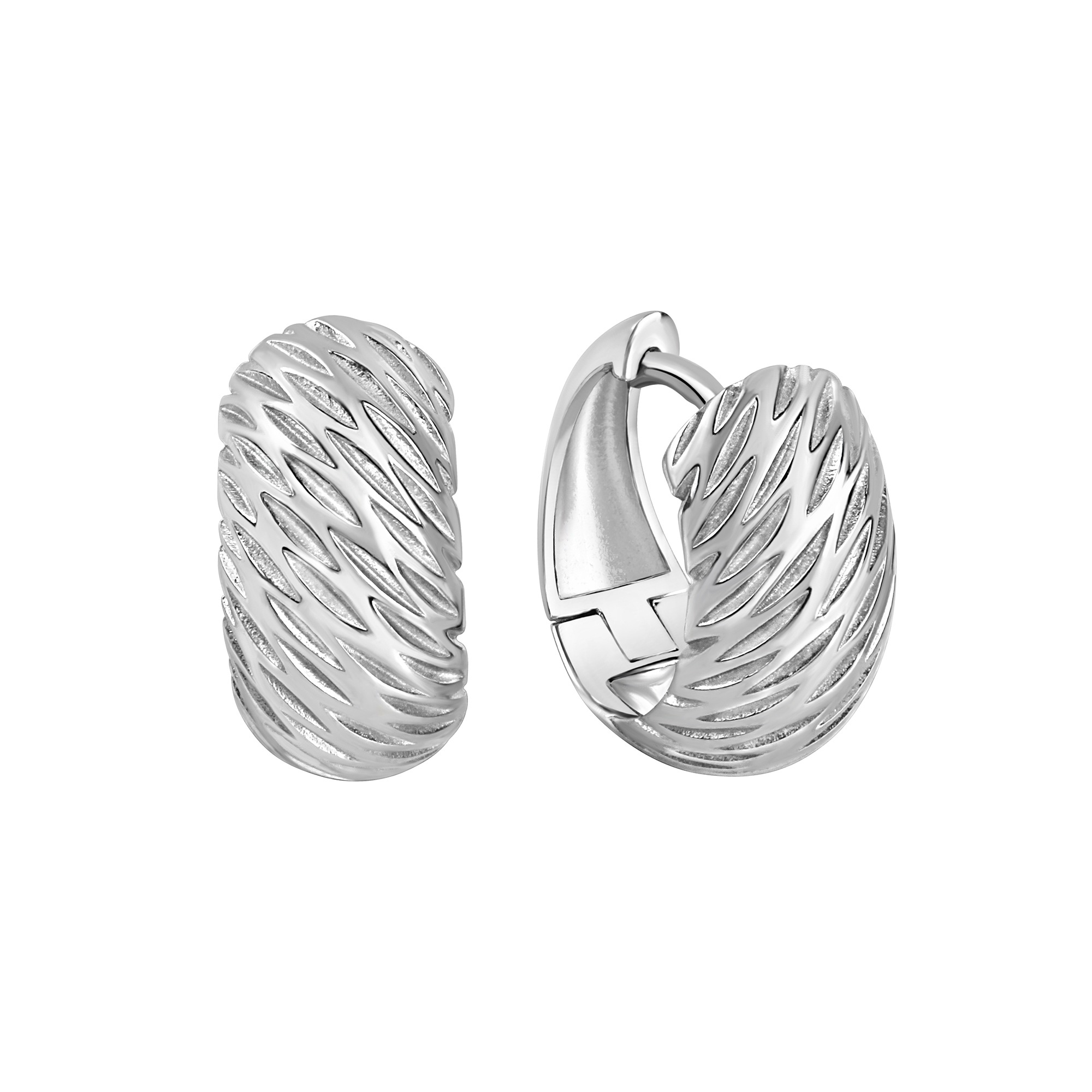 Paar Creolen VIVANCE "925/- Sterling Silber rhodiniert glanz", weiß, Ohrringe, Damen, one-size, Silber 925 (Sterlingsilber)