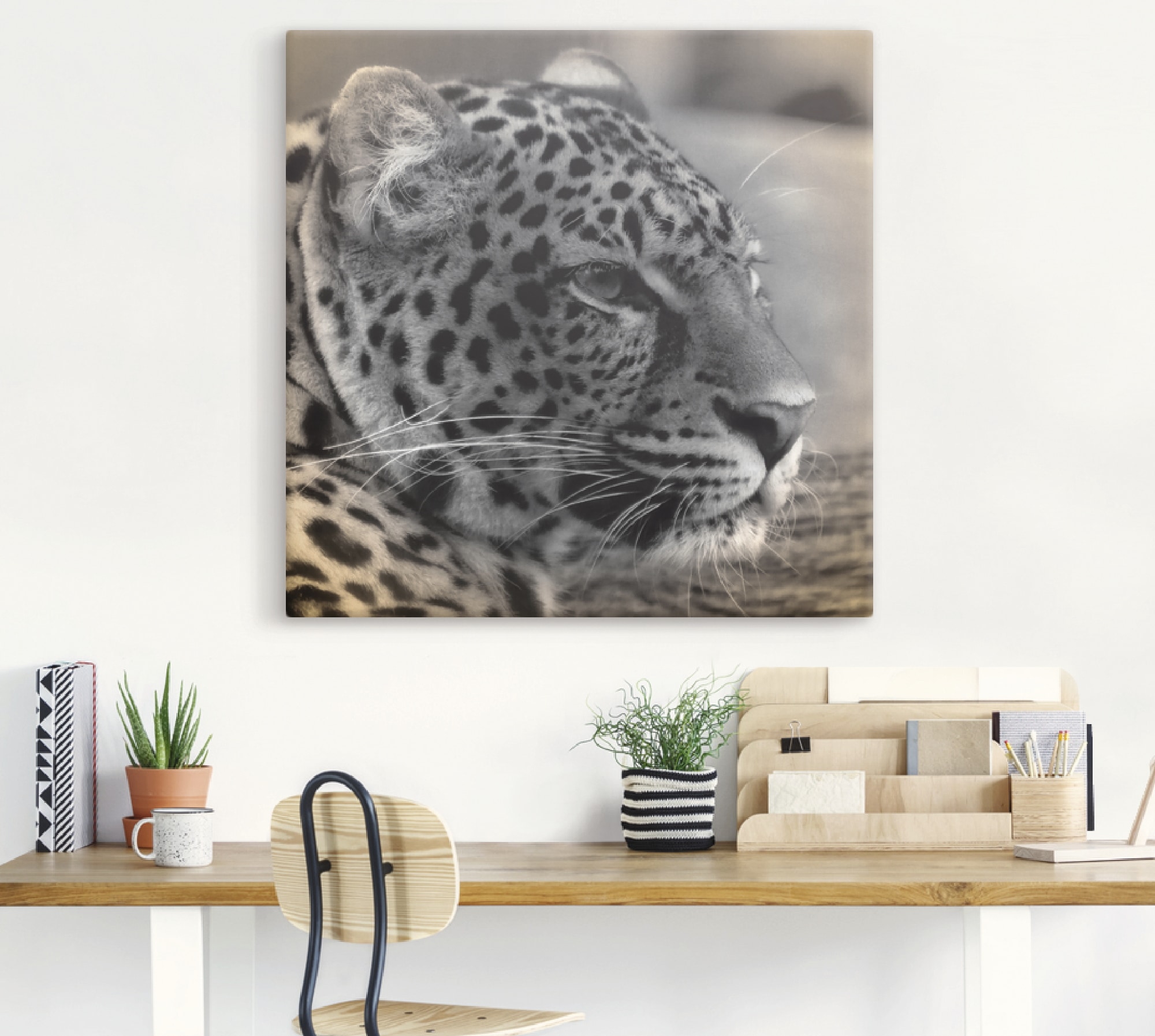 Artland Leinwandbild »Leopard Profil«, Wildtiere, (1 St.), auf Keilrahmen gespannt