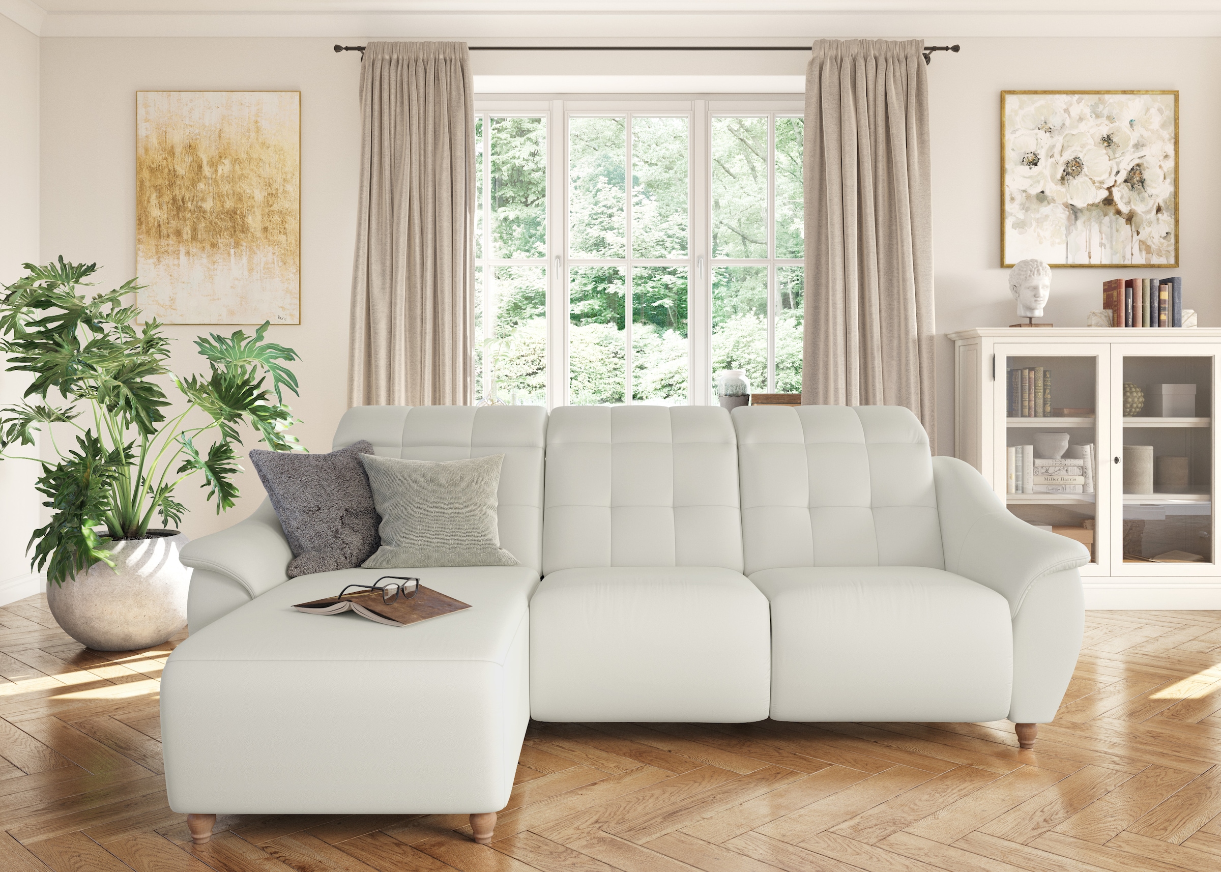 Home affaire Ecksofa "Boston L-Form" Kopfteilverstellung an jeder Sitzfläch günstig online kaufen