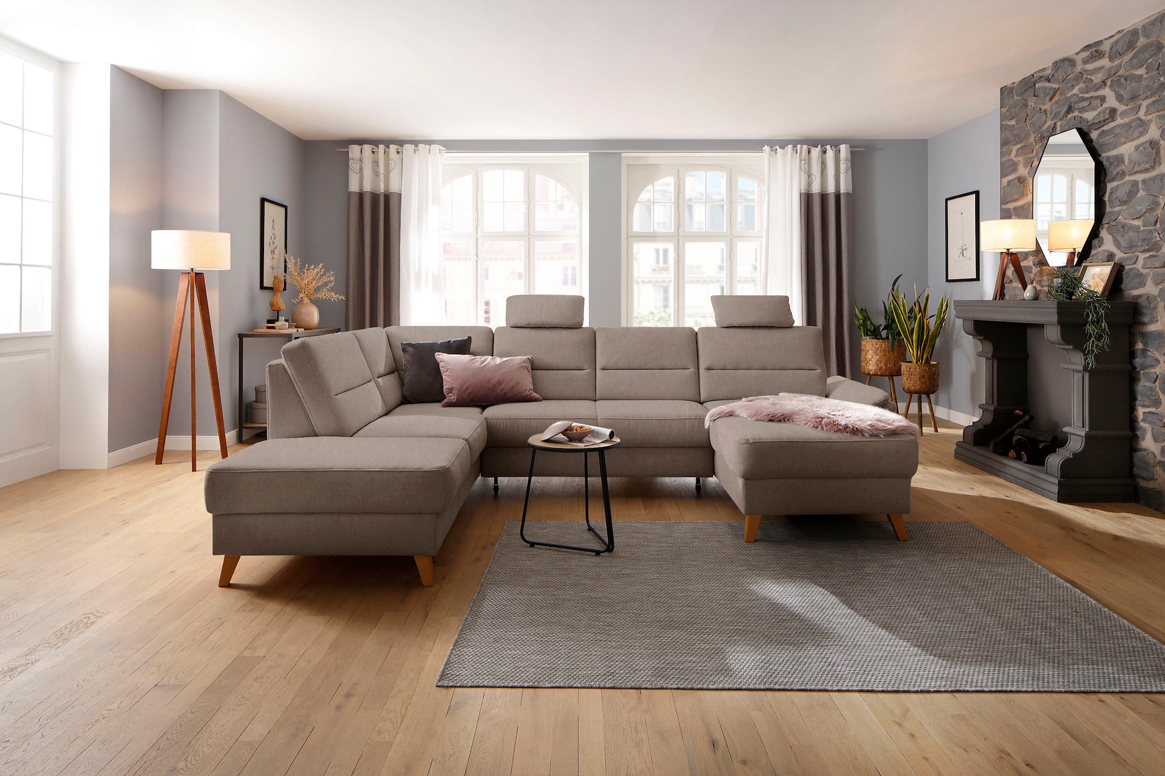 Home affaire "Westerland U-Form" Federkern, wahlweise Bettfunktion, Staurau günstig online kaufen