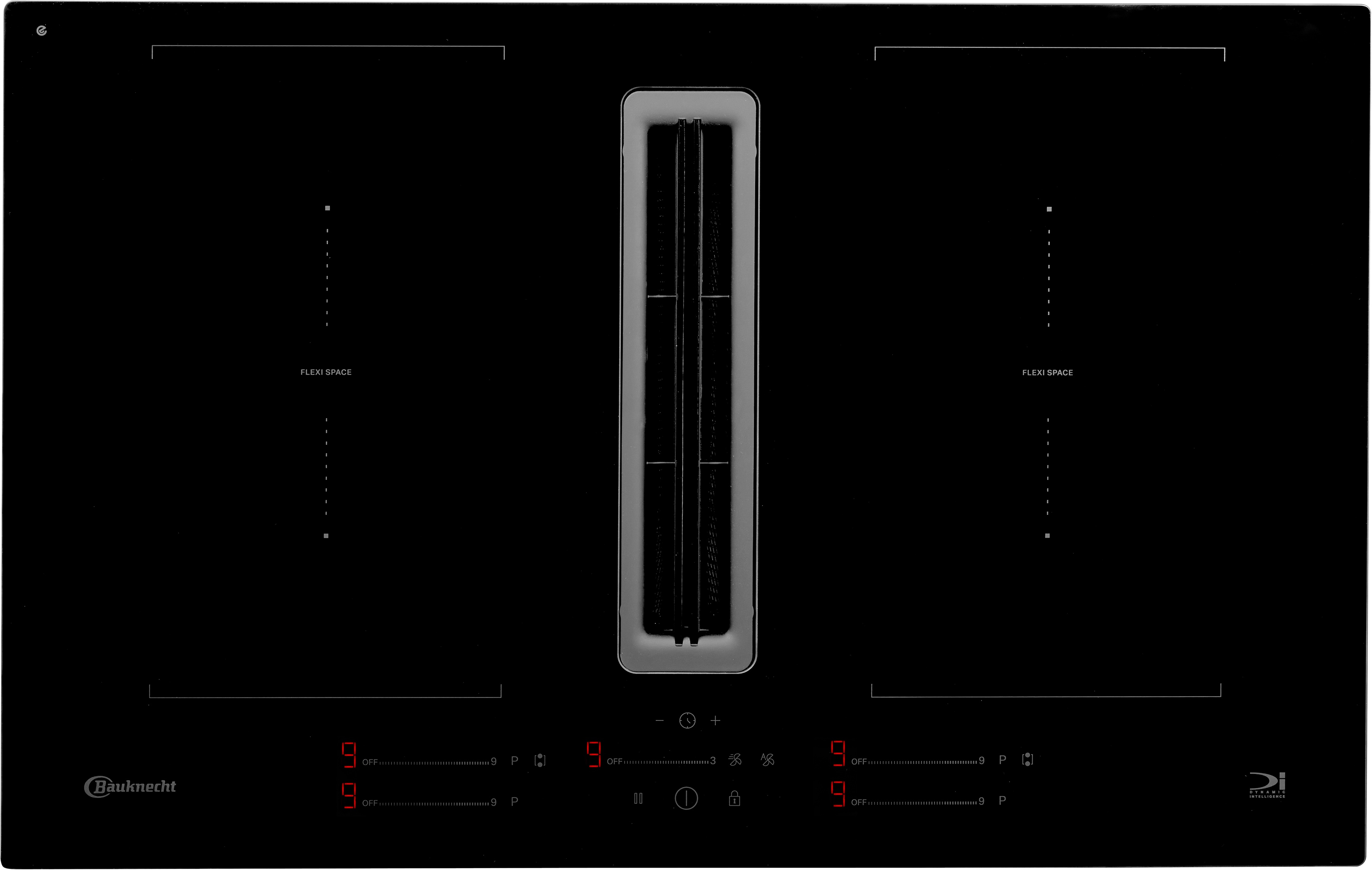 BAUKNECHT Kochfeld mit Dunstabzug "BVH80FFB01" 80 cm Induktionskochfeld mit Dunstabzug, Flexzone und Schnellhitze