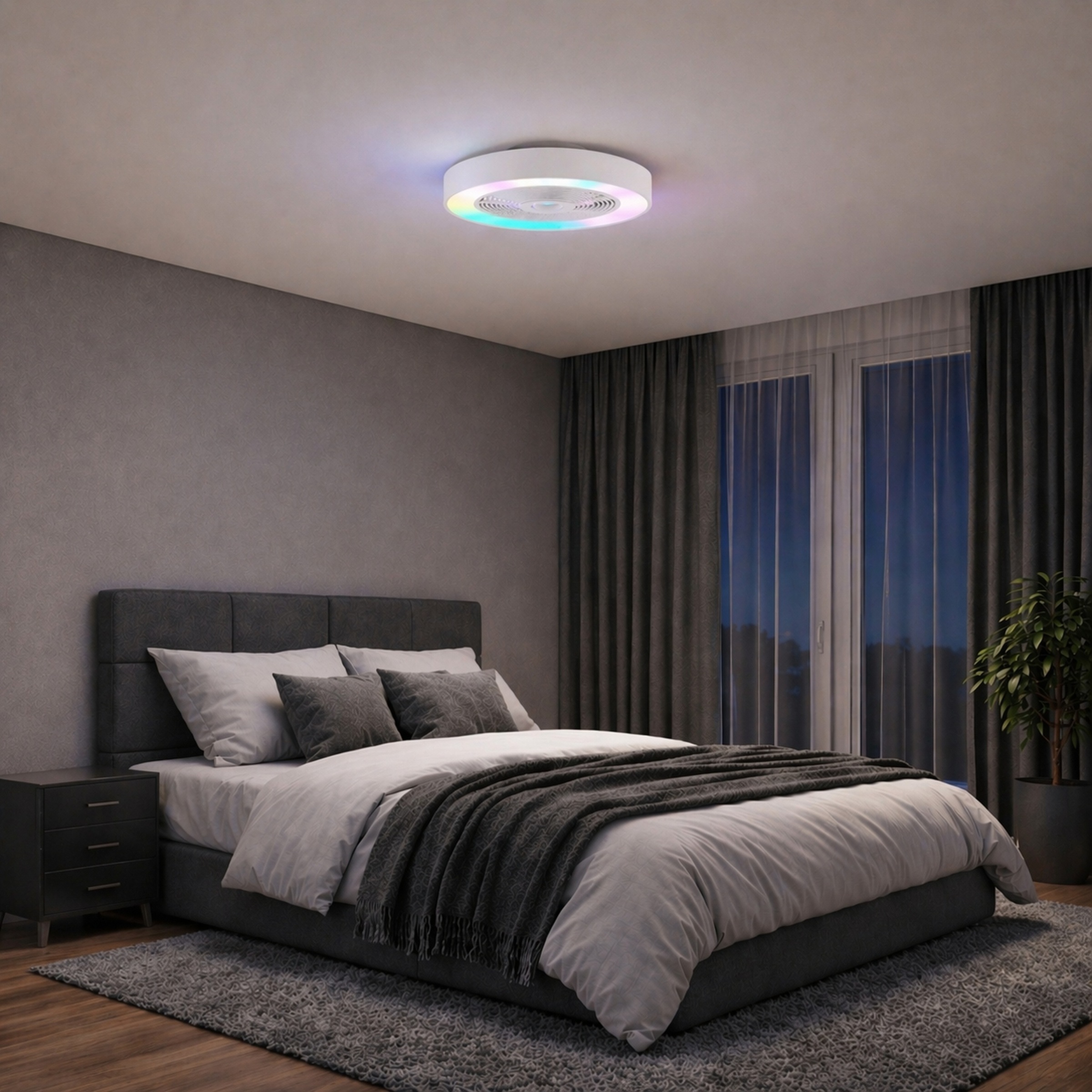 Brilliant LED Deckenleuchte »Catania« LED-Modul 1 Stk. warmweiß - kaltweiß Ventilator LED-Leuchte, Ø49 cm, 4700 lm, 2700-6500 K, IC-RGB, dimmbar