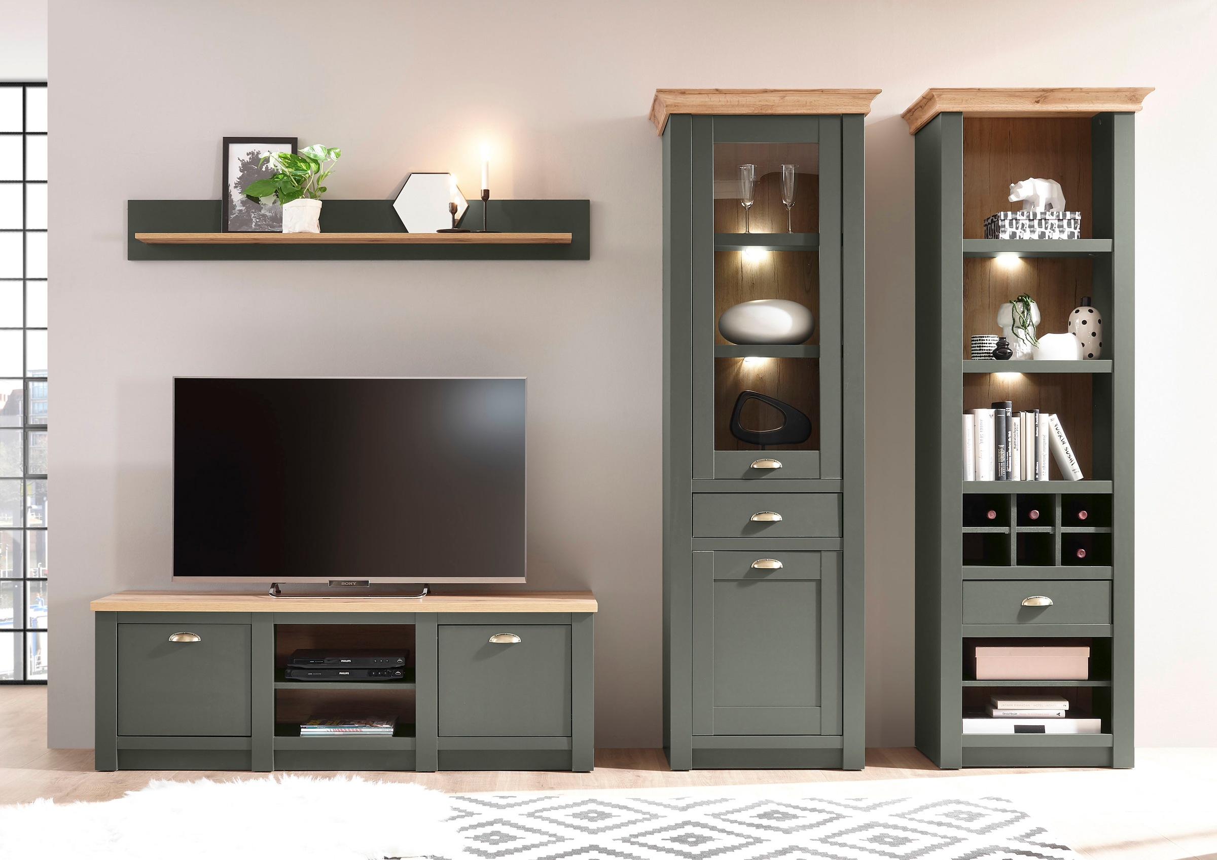 Home affaire Wohnwand "Cambridge" Set, 4 Stk. tlg. ohne Beleuchtung günstig online kaufen