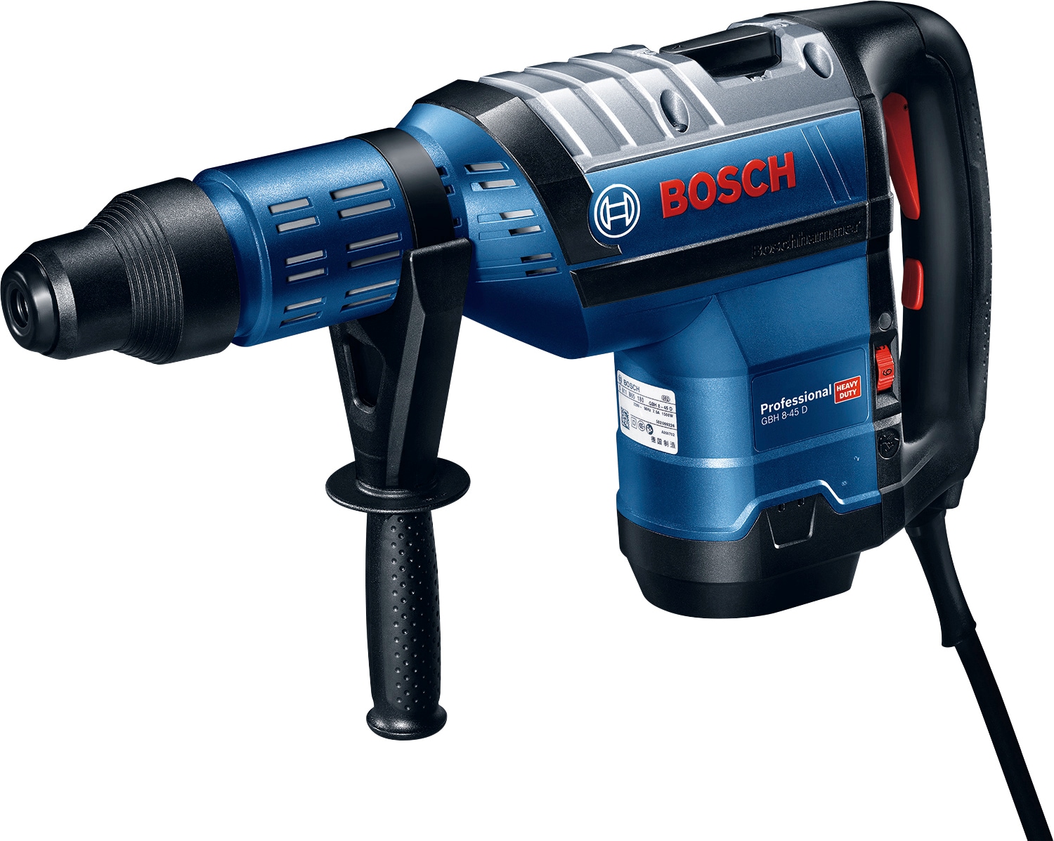 Bosch Professional Bohrhammer "GBH 8-45 D Professional" 1 Stk. tlg. starker Motor für schnellen Bohrfortschritt, mit SDS max