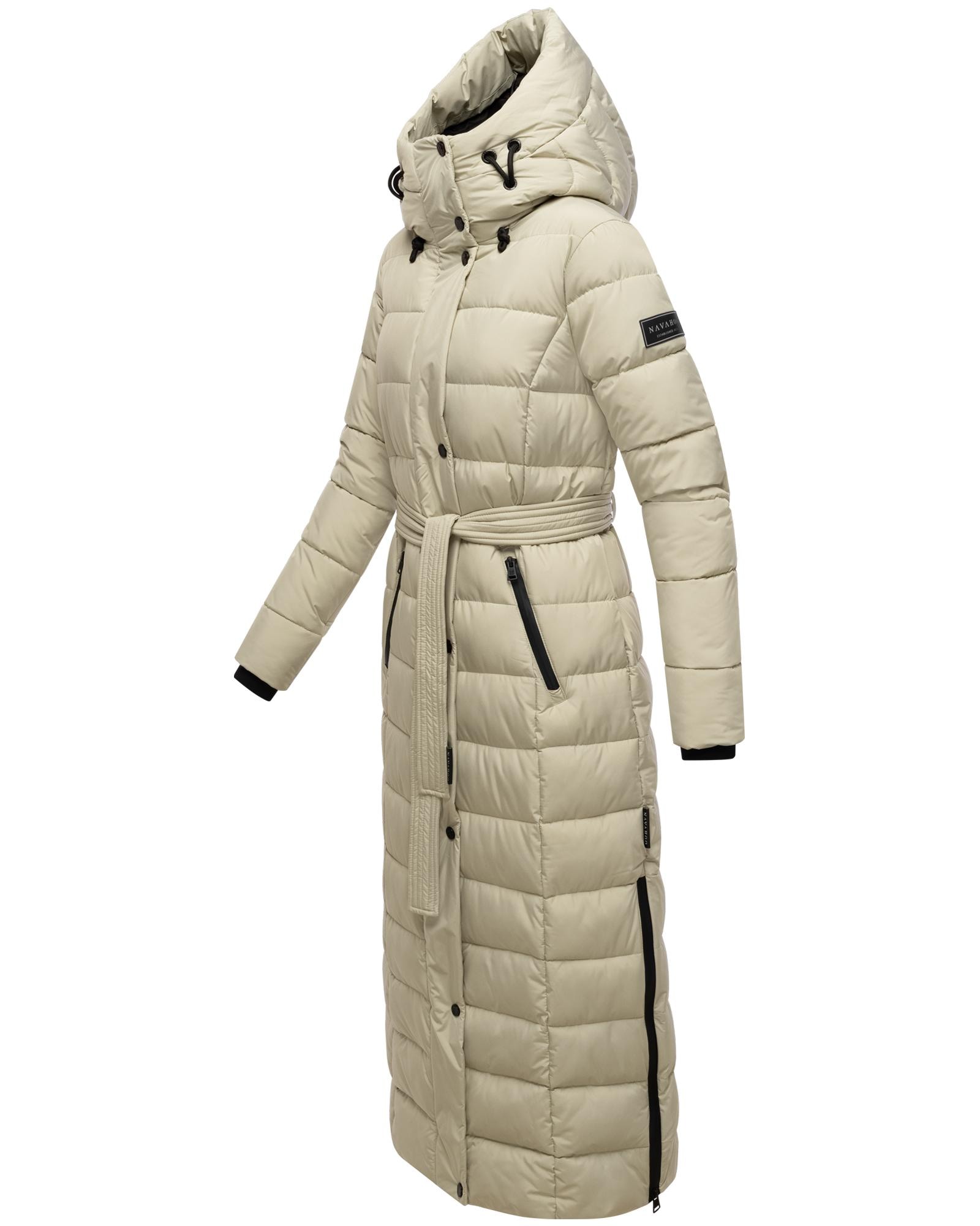 Navahoo Steppmantel »Das Teil XIV« extralanger Wintermantel mit abnehmbaren Kunstfellkragen