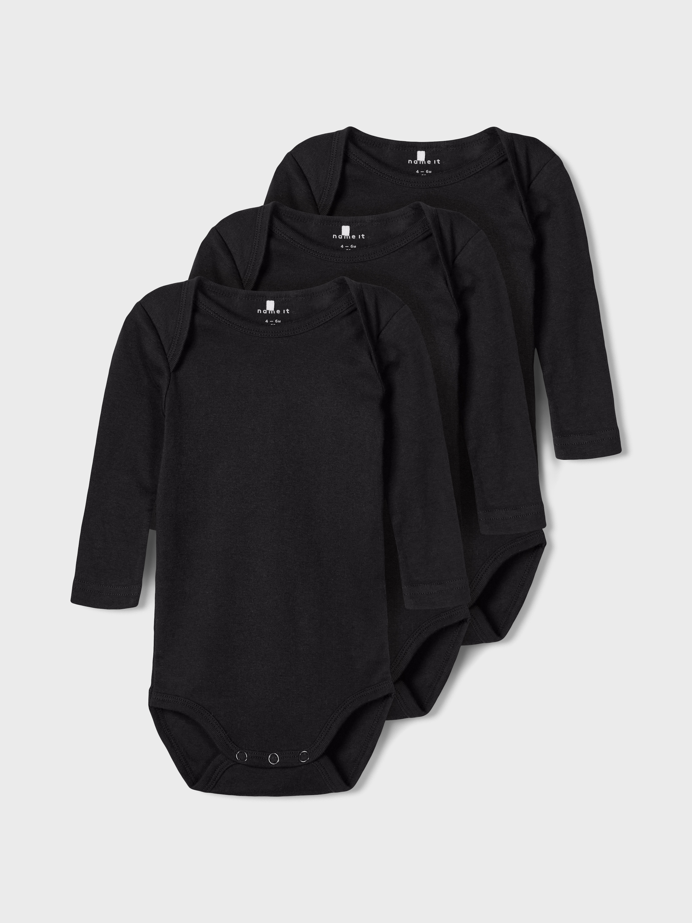 Name It Body "NBNBODY 3P LS SOLID NOOS" Packung, 3 Stk.