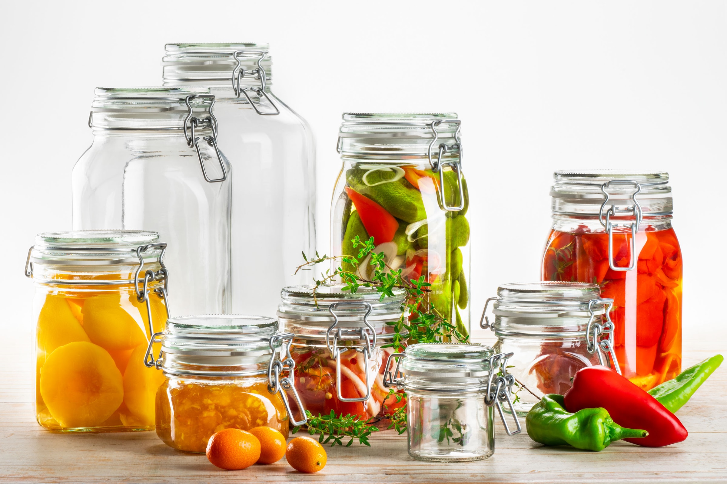 MÄSER Einmachglas »Gothika, Einkochglas Set« Set, je 2 Gläser mit Füllmenge 75 cl, 1,05 l, 1,45 l + 1x Einkochring-Set, 7 Stk. tlg. Glas mit Deckel