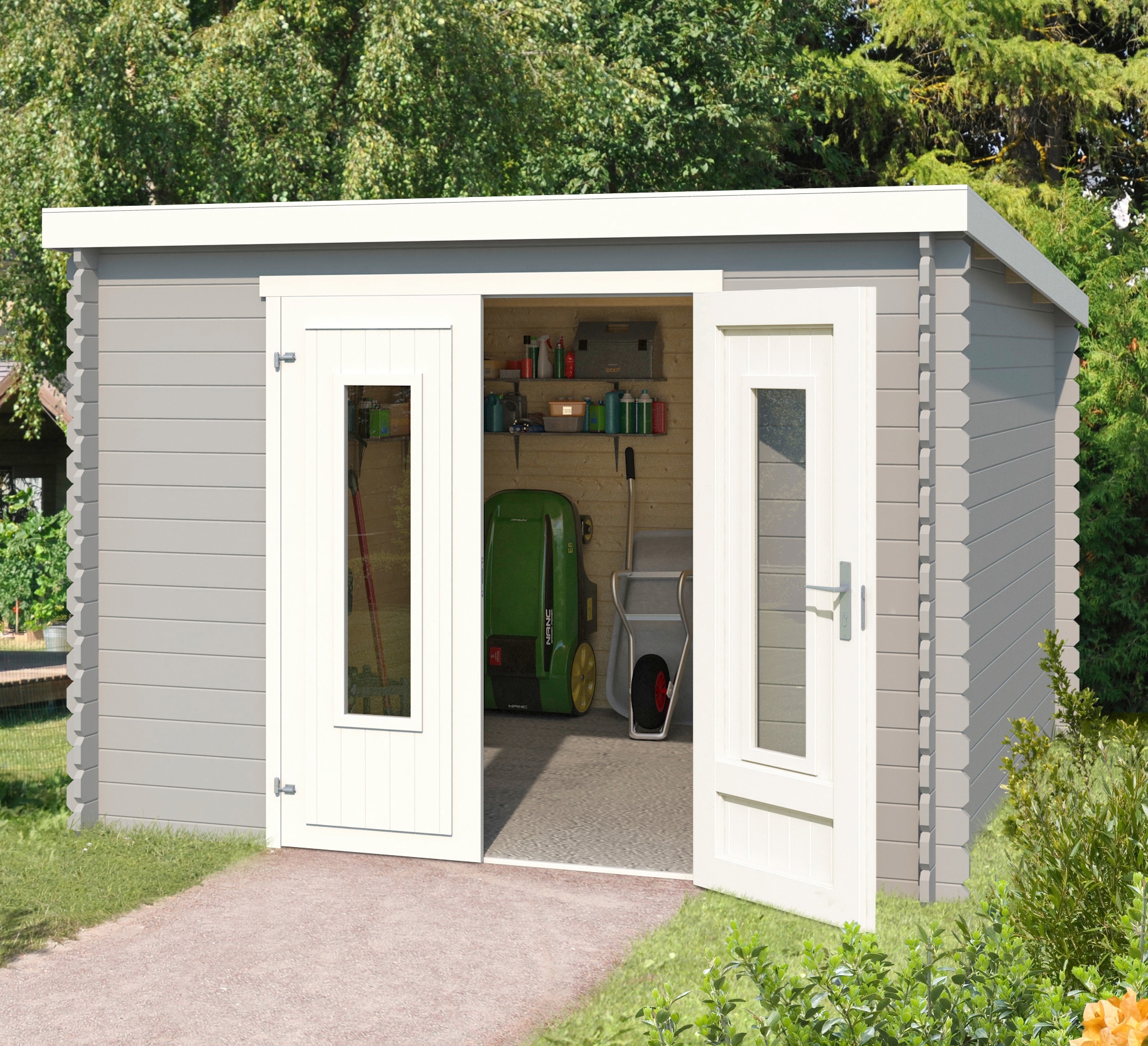 LASITA MAJA Gartenhaus "Sacramento" Blockbohlenhaus 28mm