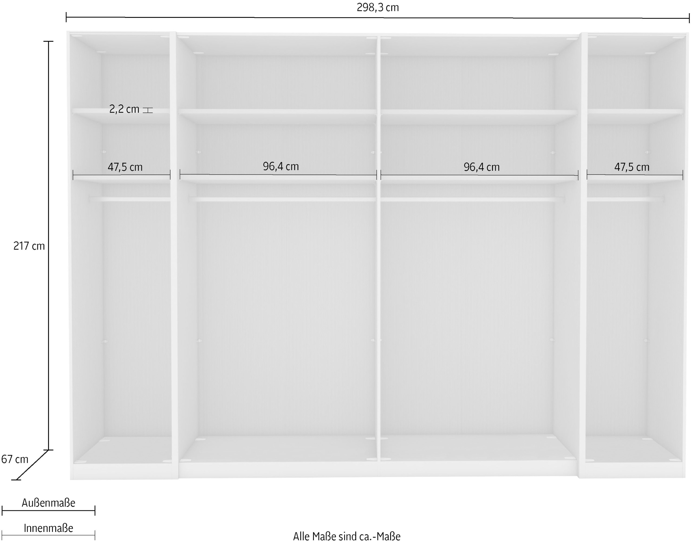 WIEMANN Dreh-/Schwebetürenschrank »Nizza«, mit Glasfront