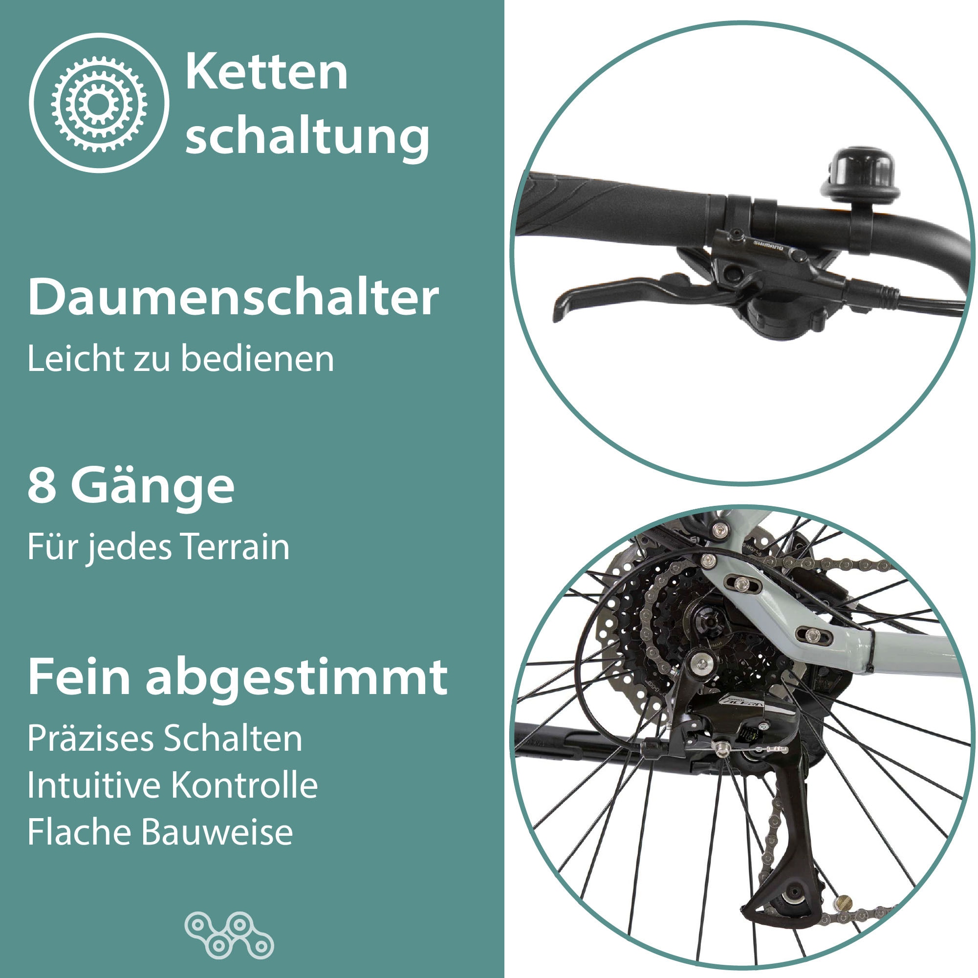 Tretwerk E-Bike »Sonic«, 8 Gang, Shimano, Acera M3020 SGS, Mittelmotor 250 W, Pedelec, Elektrofahrrad für Damen u. Herren