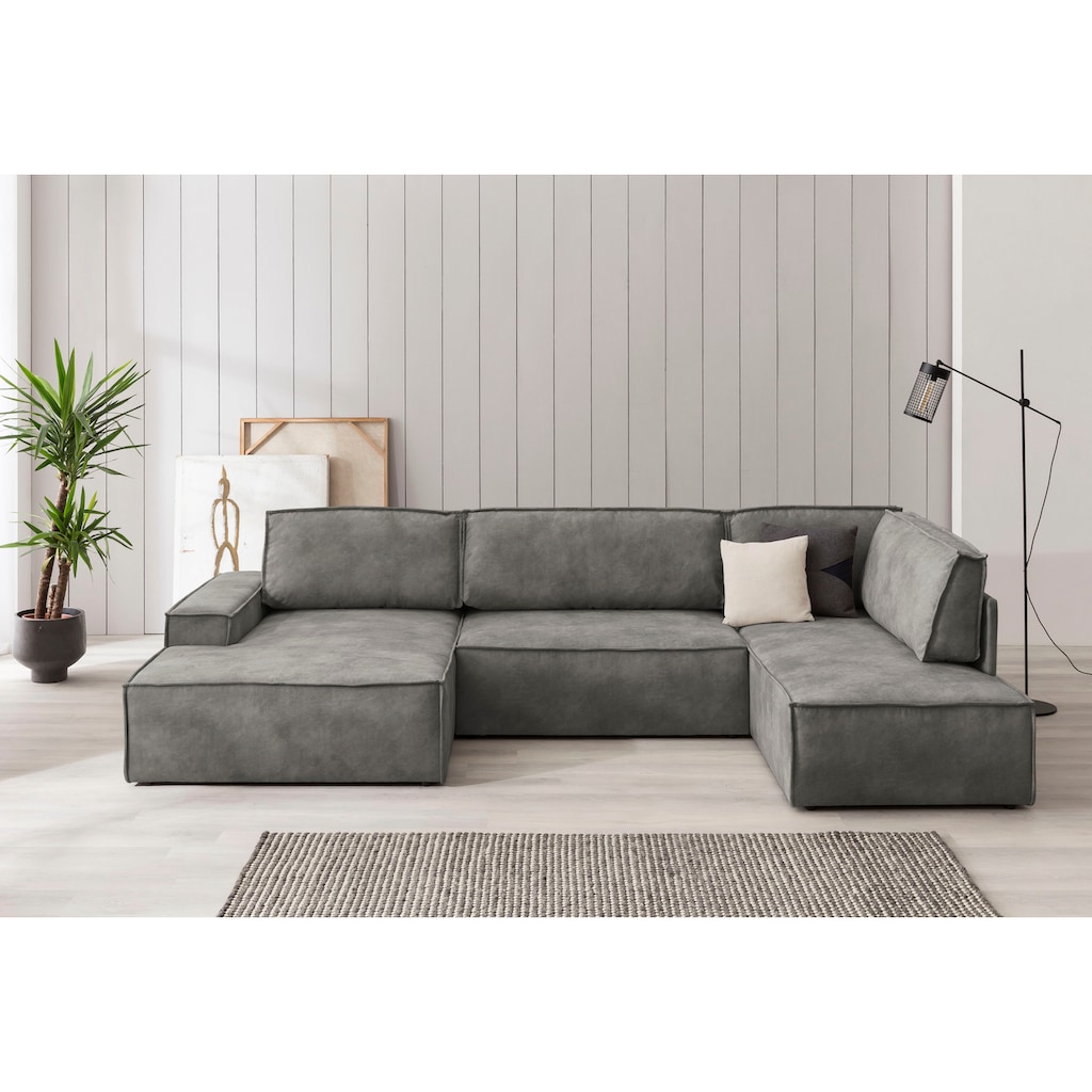 Home affaire Wohnlandschaft »SHERWOOD XXL 329 cm Schlafsofa, U-Form«