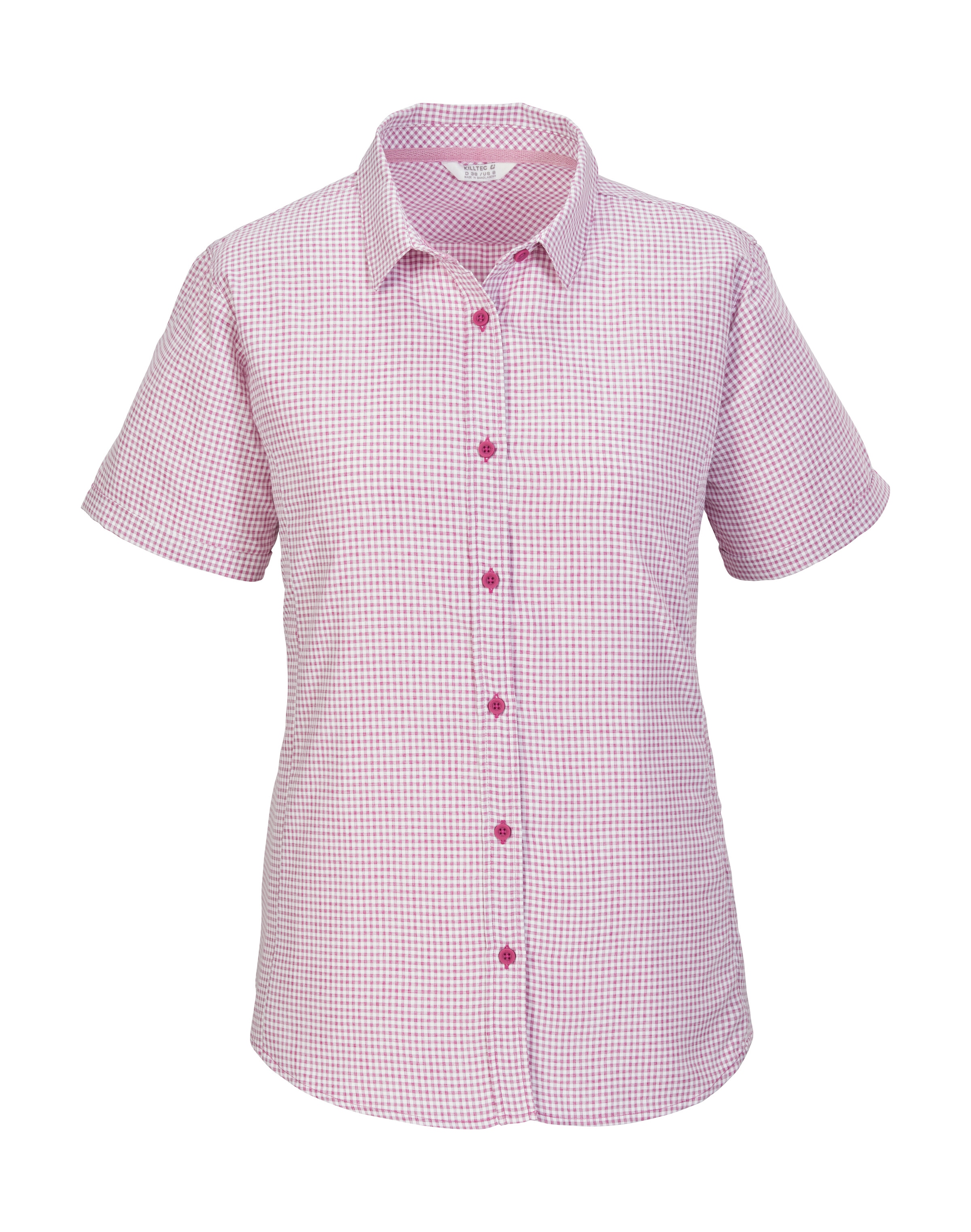 Killtec Funktionshemd "KOS 368 WMN WVN SHRT" Karierte, wasserabweisende, atmungsaktive Bluse