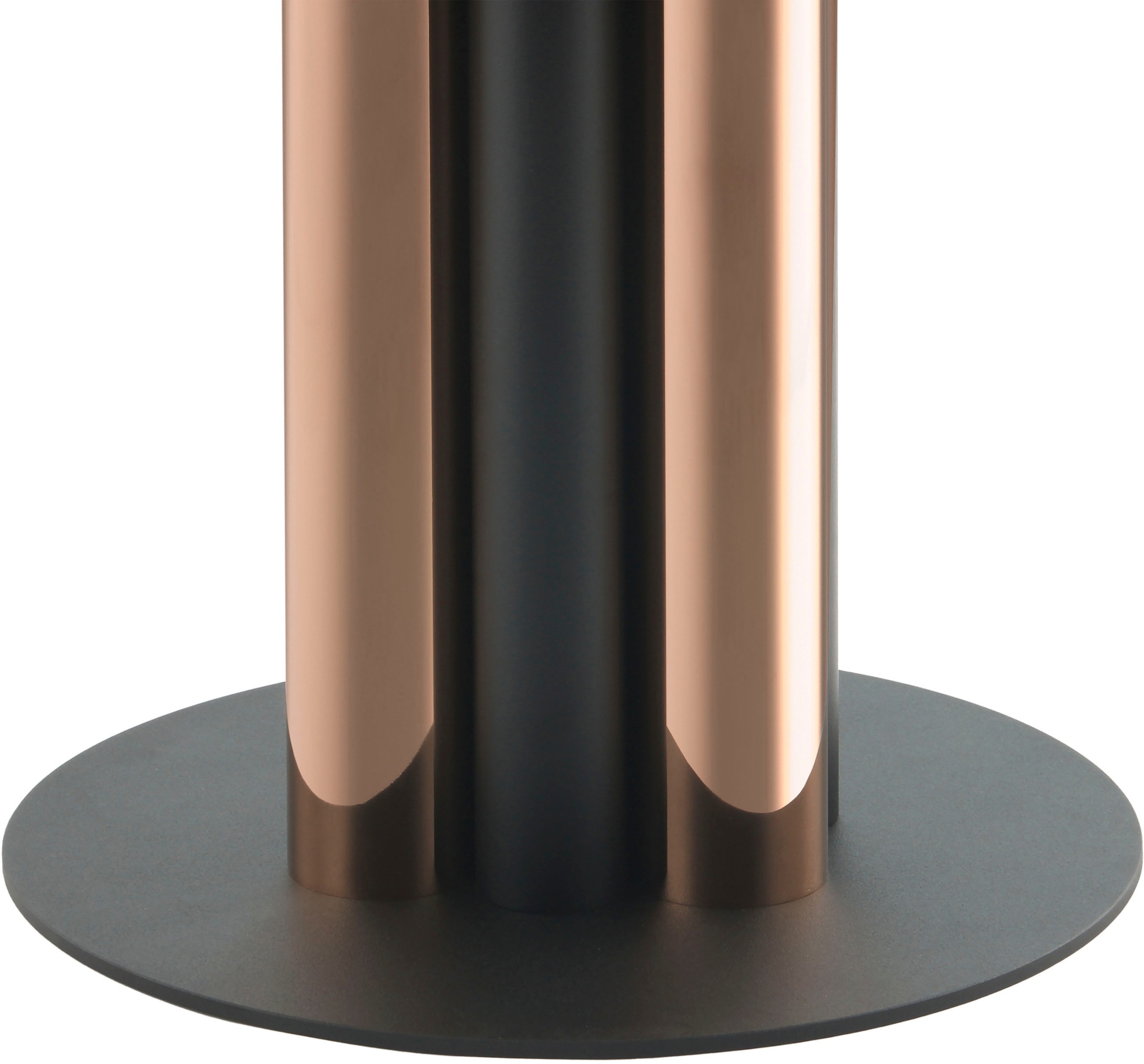 Kayoom Beistelltisch »Ontario 225, Runde Glasplatte aus Sicherheitsglas, 100% Edelstahl«, (1 St.), Modernes Design, zweifarbiges Säulengestell, Eyecatcher Element