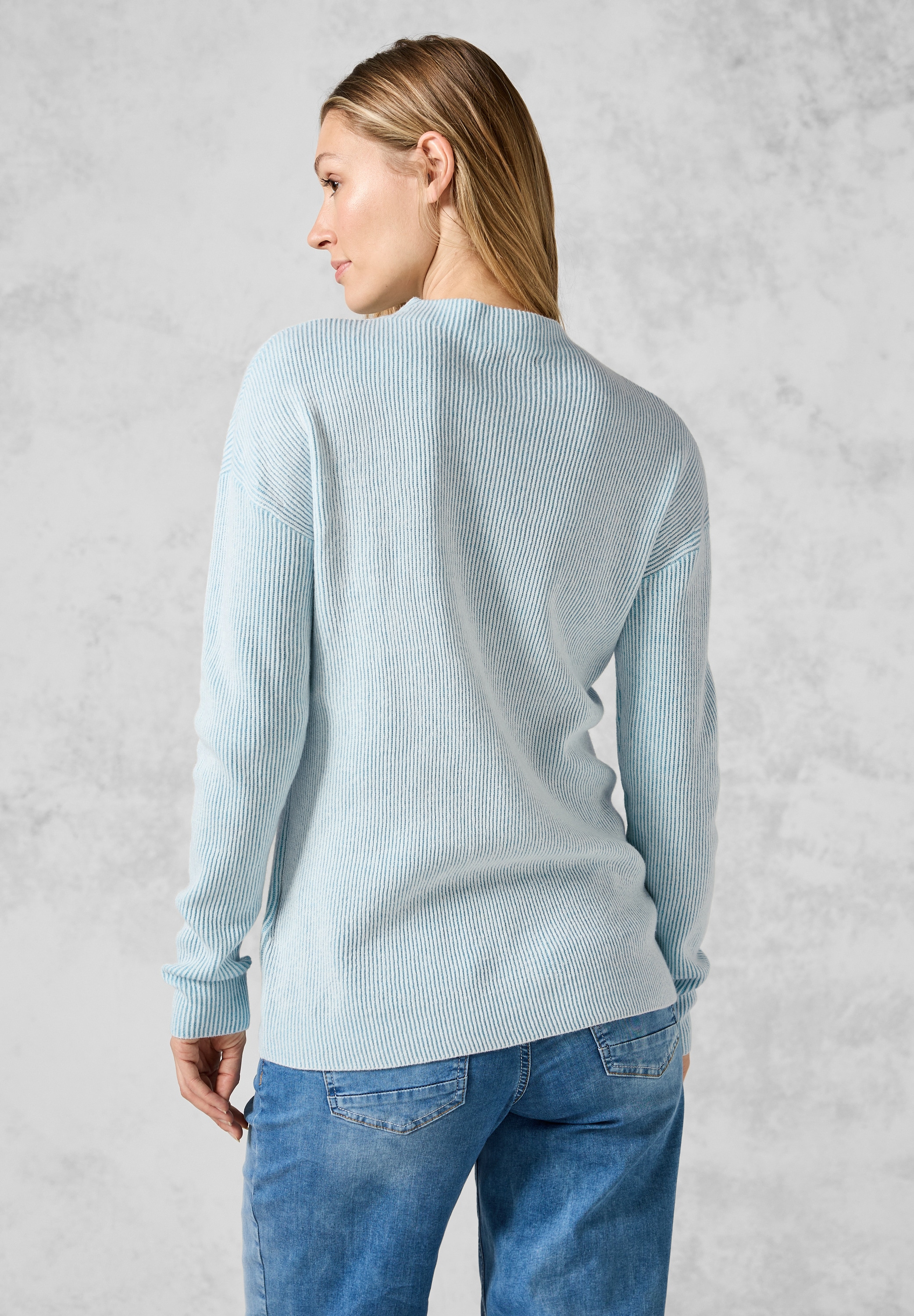 Cecil Strickpullover, im Two Tone Look und mit Stehkragen günstig online kaufen