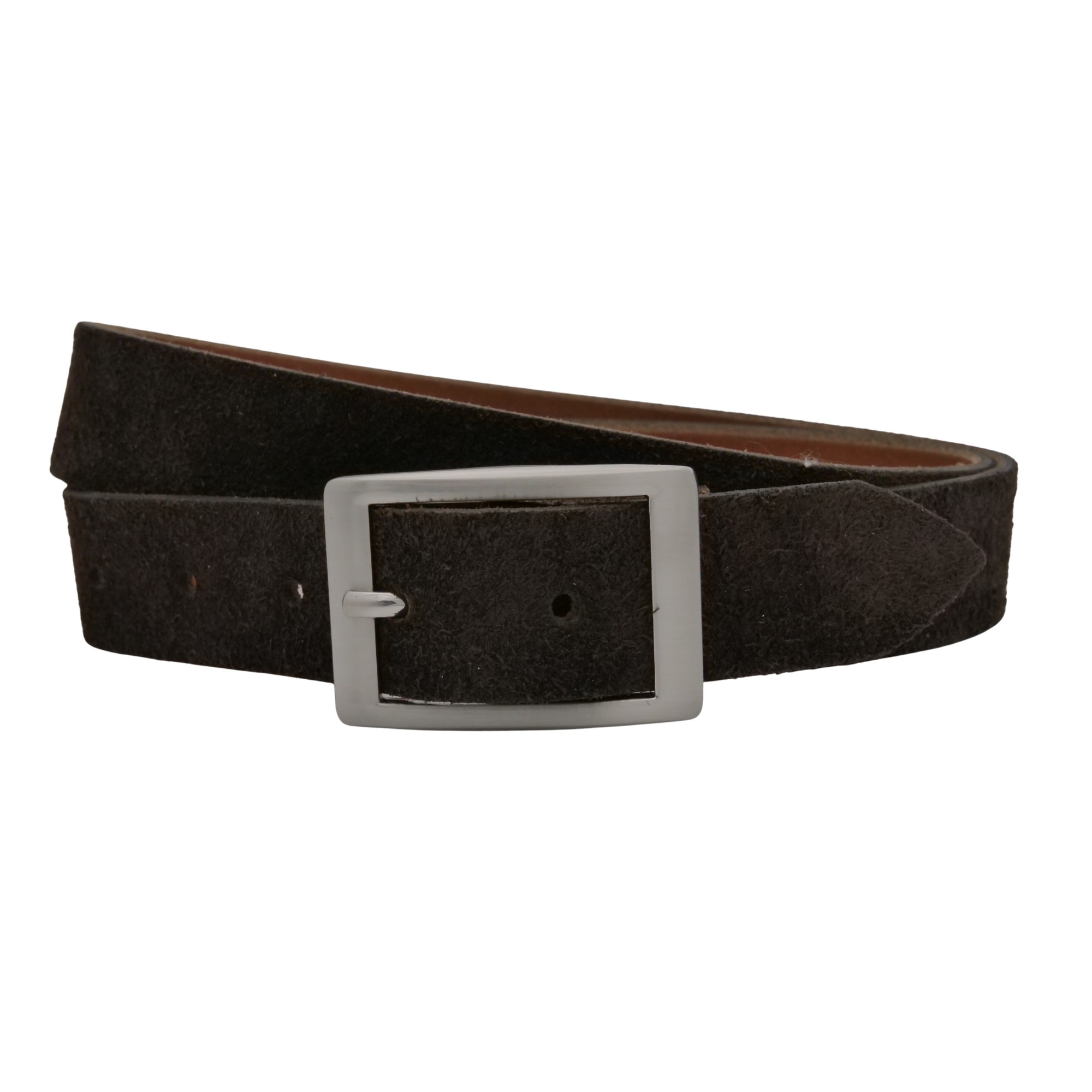 Ledergürtel ANNAMATONI "AnnaMatoni Damen Ledergürtel hochwertiges Velour Leder 3cm echt", Damen, Gr. TW115 - 130cm Gesamtlänge, mokka 690, 100% Leder, Gürtel Ledergürtel