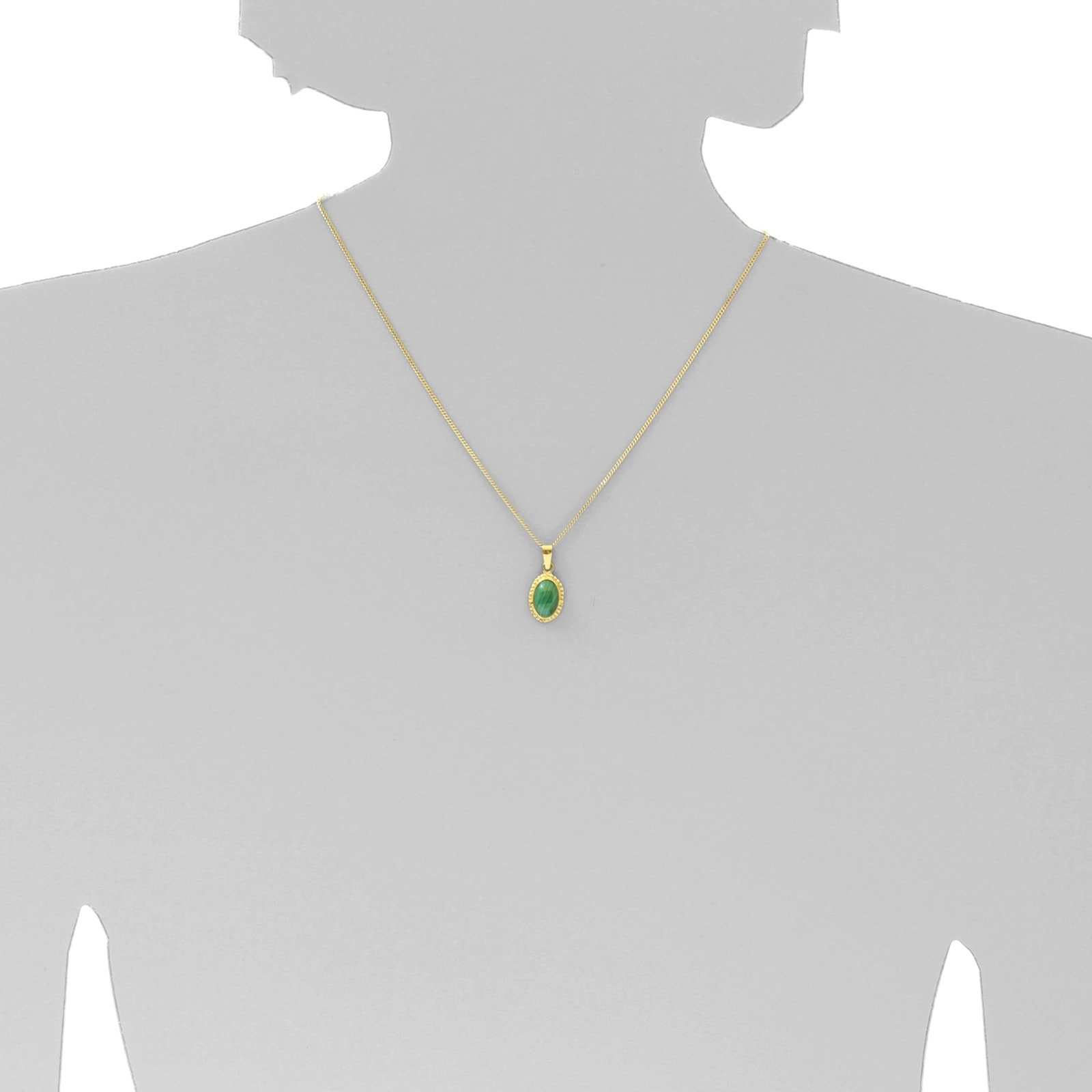 OSTSEE-SCHMUCK Kette und Anhänger Set »- Julie - Gold 333/000 - Malachit«