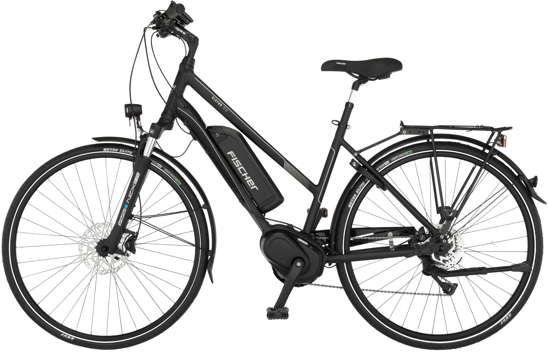 FISCHER Fahrrad E-Bike »VIATOR 3.0 Damen 49«, 8 Gang, Shimano, Acera, Mittelmotor 250 W, (mit Faltschloss), Pedelec