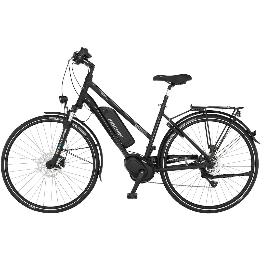 FISCHER Fahrrad E-Bike »VIATOR 3.0 Damen 49«, 8 Gang, Shimano, Acera, Mittelmotor 250 W, (mit Faltschloss)