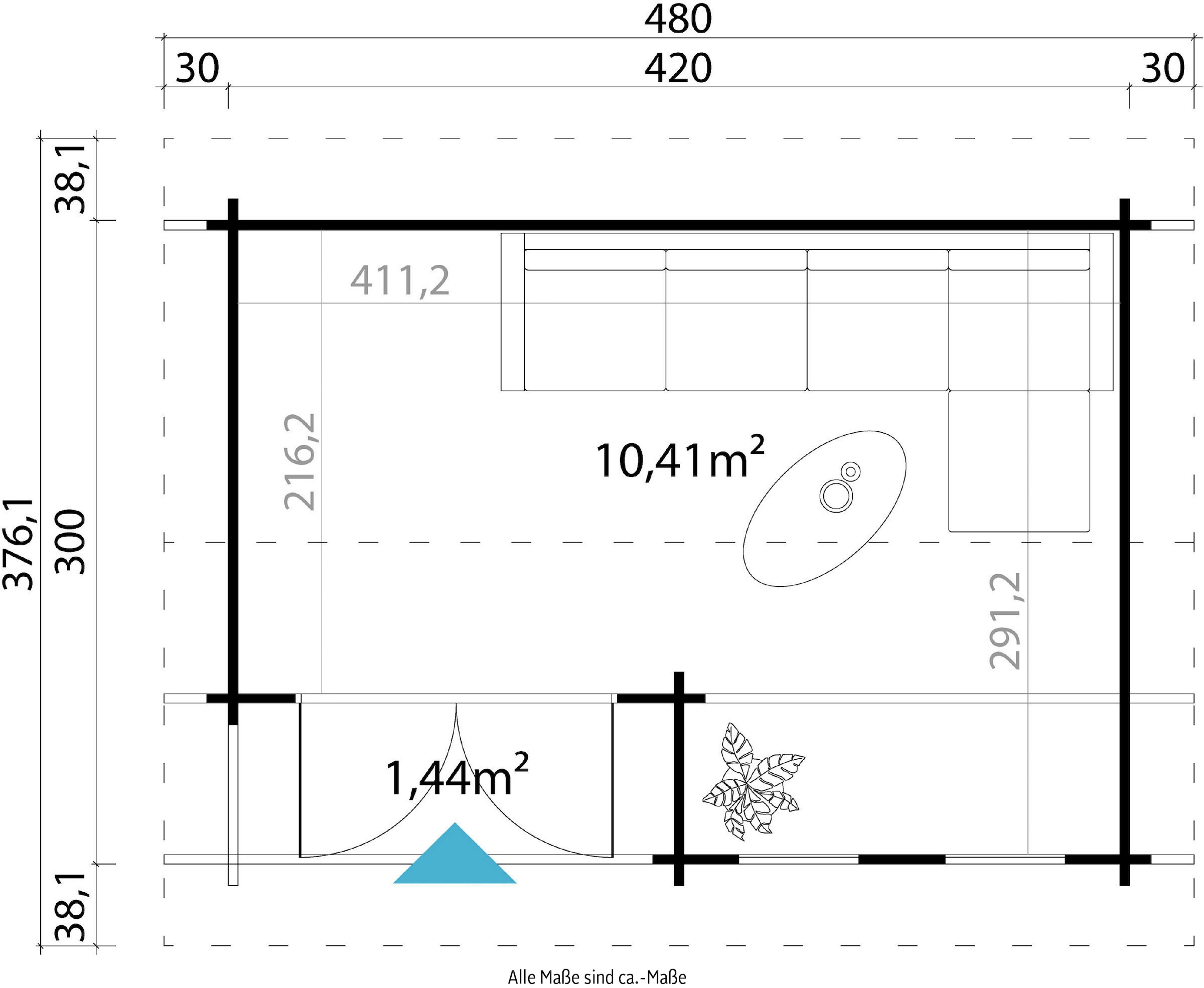 LASITA MAJA Gartenhaus »HAMPSHIRE«, (Set, inkl. Fussbodenbretter zum verlegen)