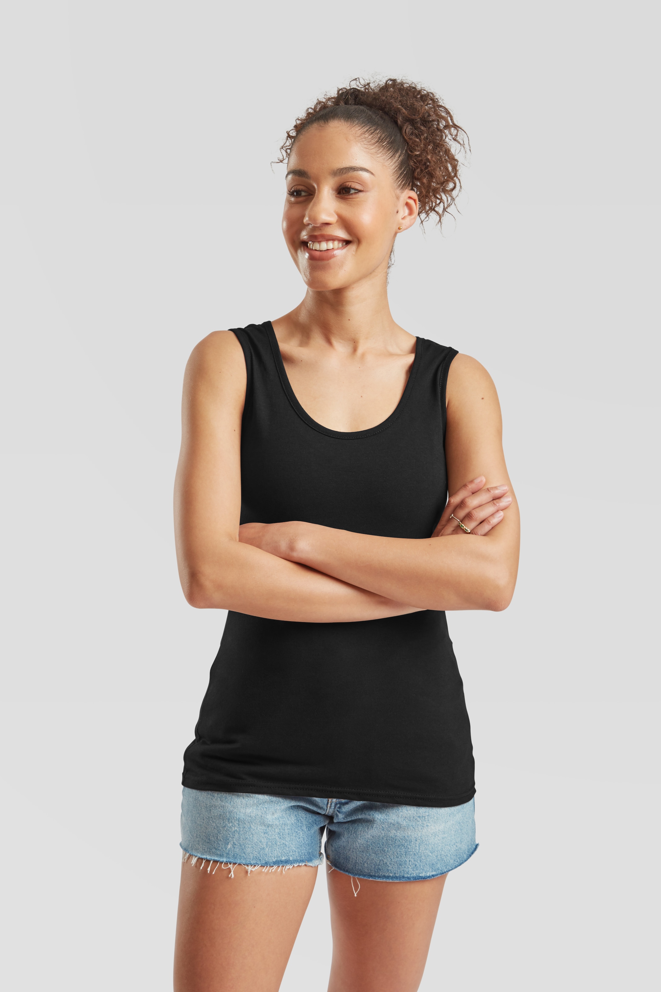 Fruit of the Loom Tanktop, (Packung, 3 tlg.), aus reiner Baumwolle, Rundhal günstig online kaufen