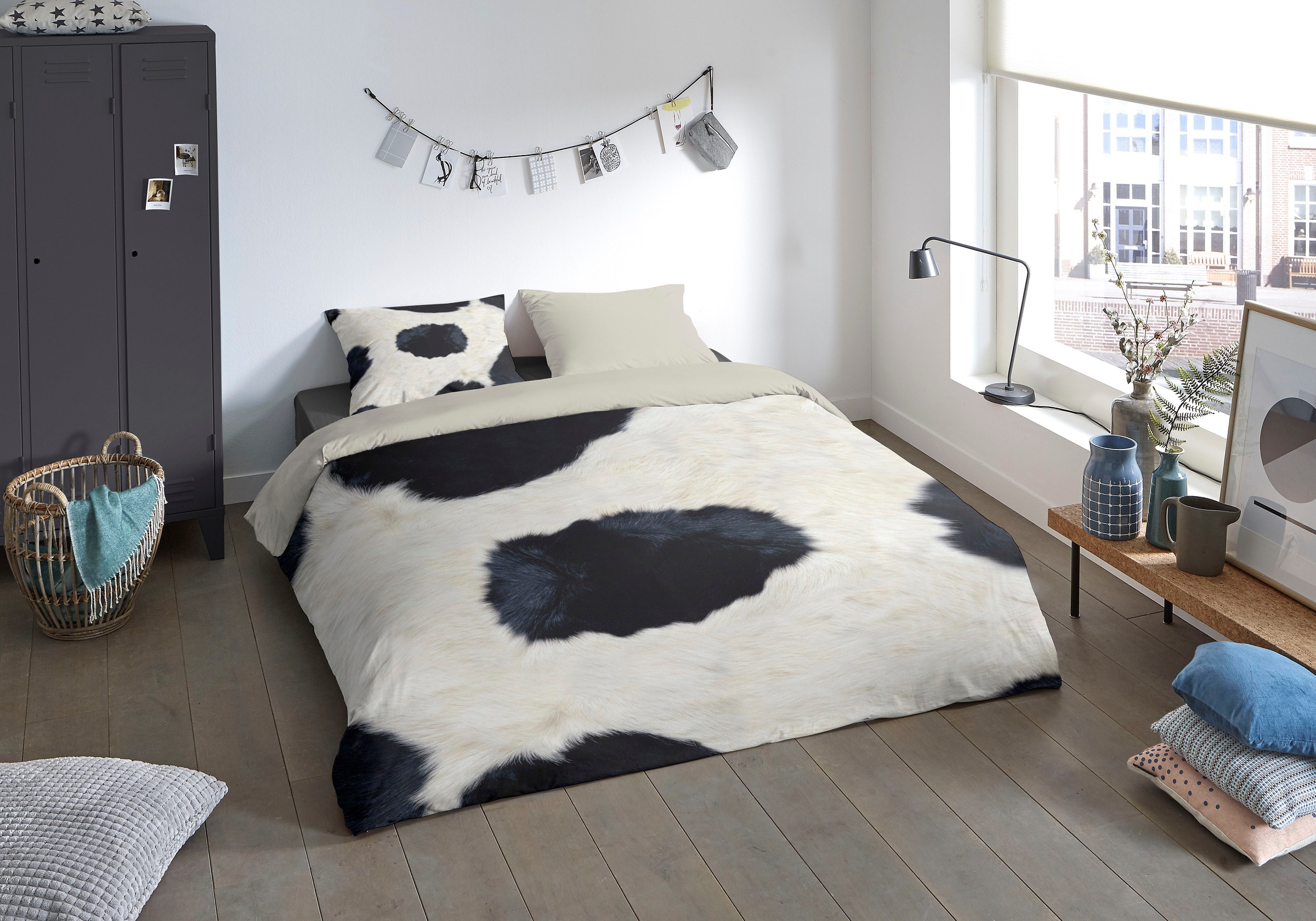 PURE luxury collection Wendebettwäsche »Cowie«, Mikrofaser, 135x200, Pflegeleicht, Reißverschluss, Wendeoptik, Kuh