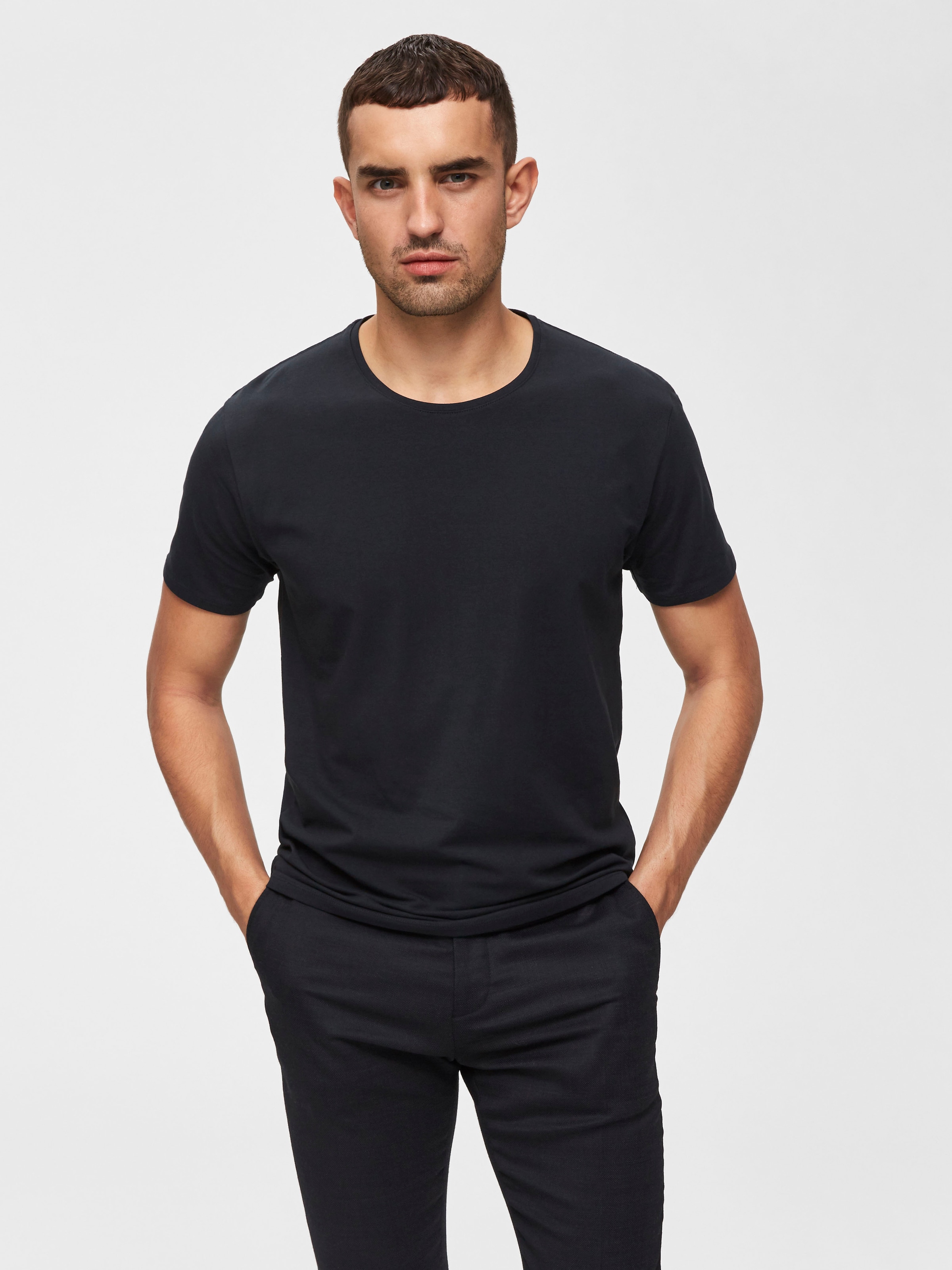 SELECTED HOMME Rundhalsshirt "SLHNEWPIMA SS O-NECK TEE NOOS" günstig online kaufen