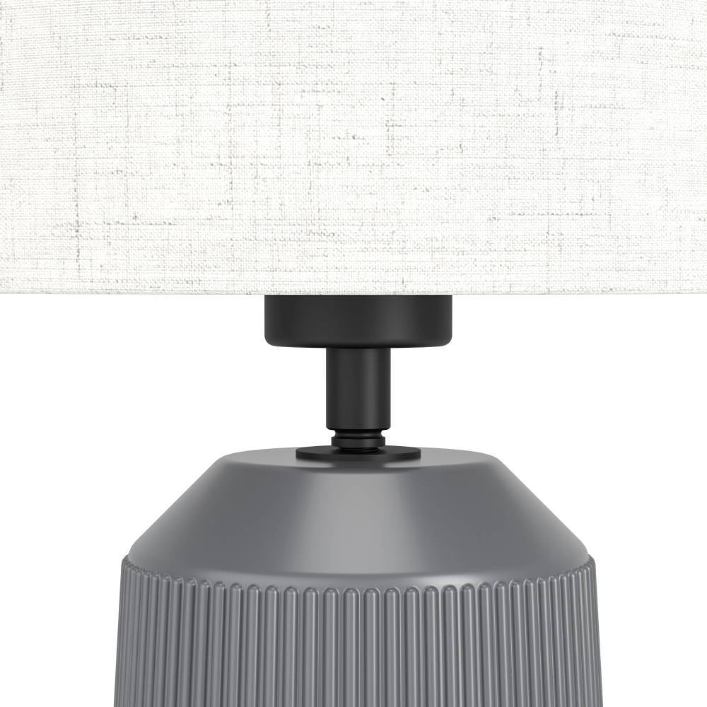 EGLO Tischleuchte »CAPALBIO Tischlampe, Keramik, Textil, Leinen, E27, Schlafzimmerlampe«, 1 flammig, Leuchtmittel E27 | ohne Leuchtmittel, Tischleuchte, H41 x Ø23 cm, grau, 1X40W exkl.