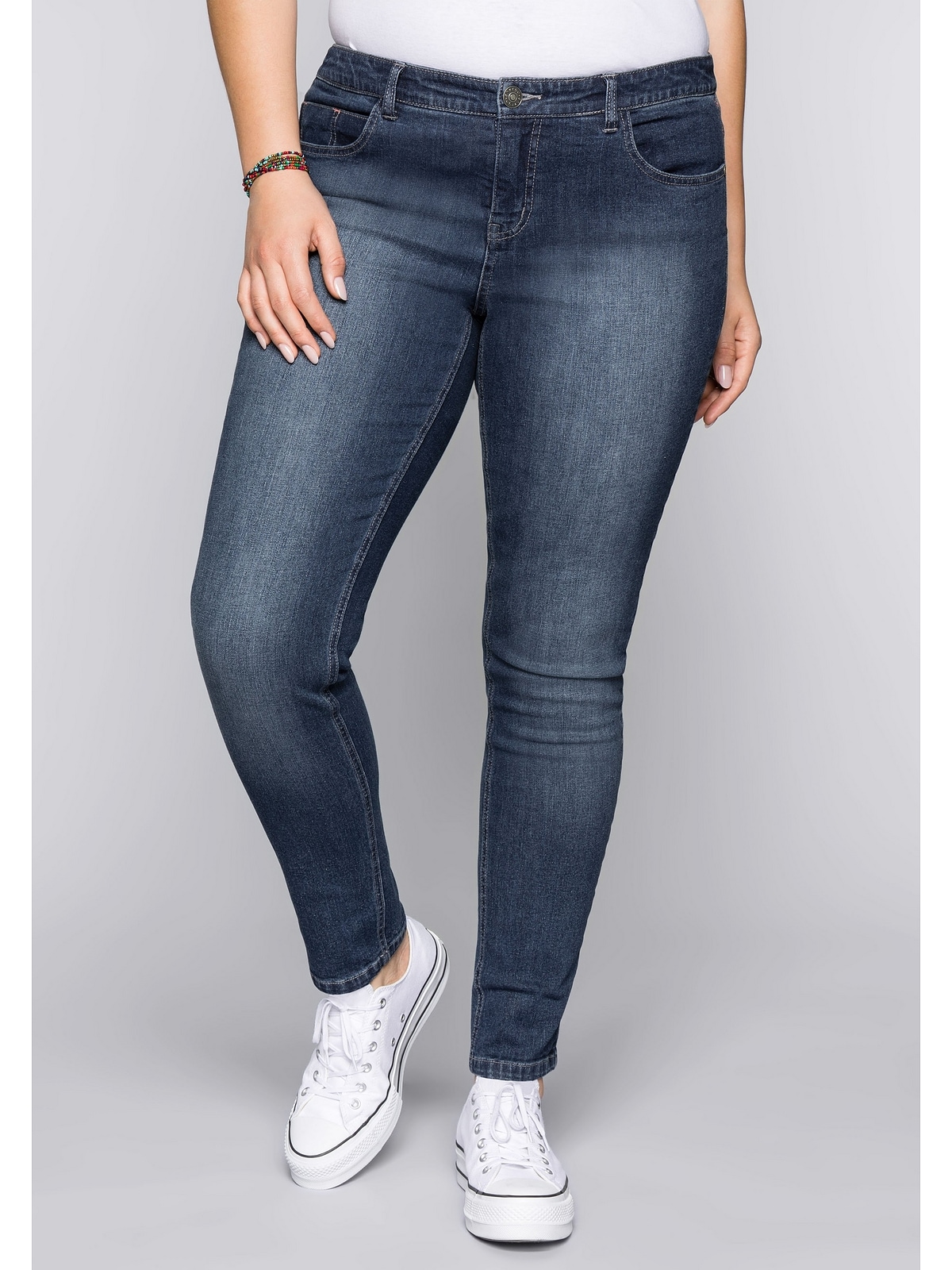 Sheego Stretch-Jeans »Große Größen«, in schmaler BAUR Form kaufen für 