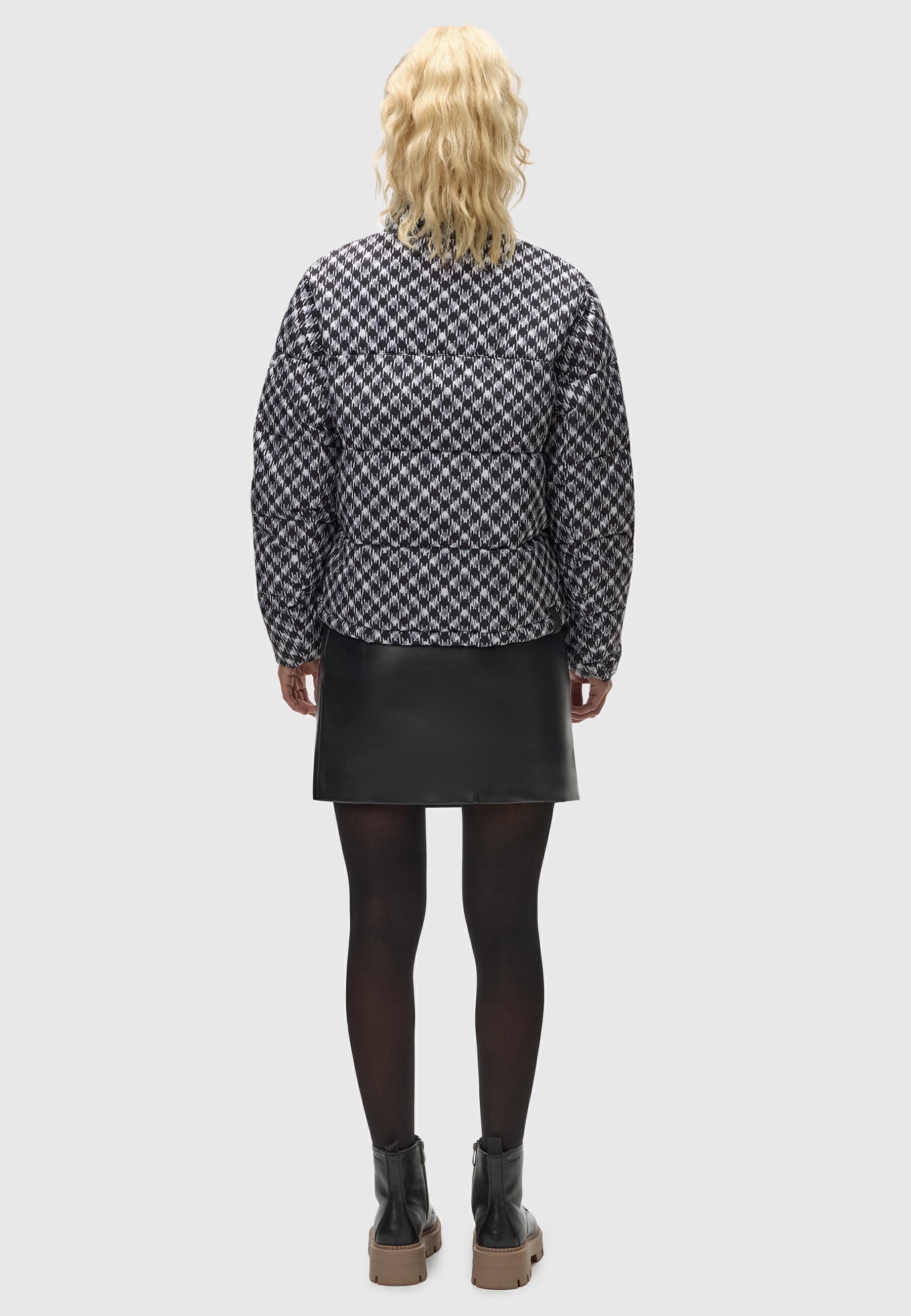 Ragwear Winterjacke »Serah Print«, ohne Kapuze, wasserdichte Winter Steppjacke mit Hahnentritt Muster