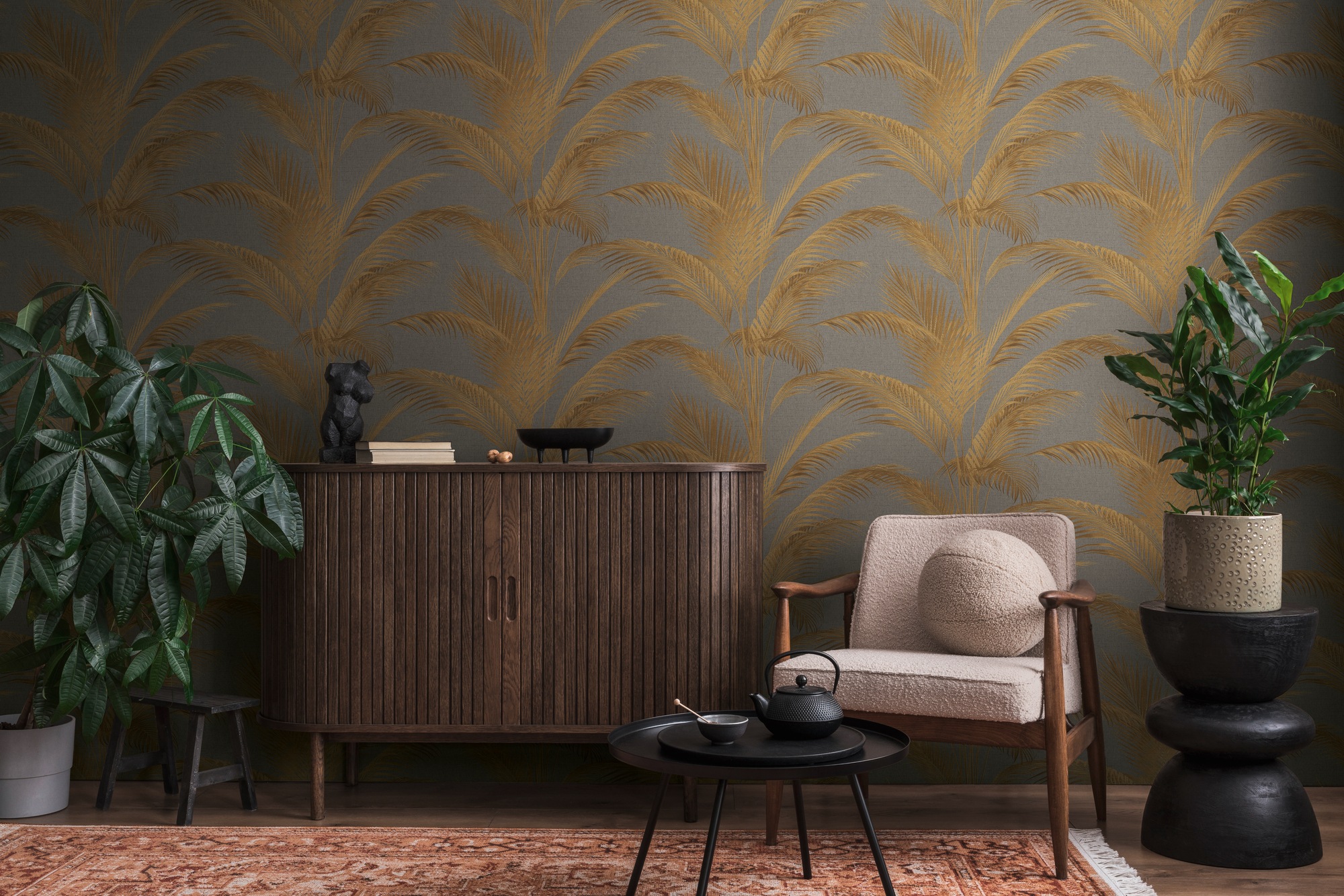 living walls Vliestapete »Michalsky 6 florale Tapete Mustertapete Pflanzen Blattmuster«, matt, Vliestapete Natur für Schlafzimmer Küche Wohnzimmer Floral Design Flur