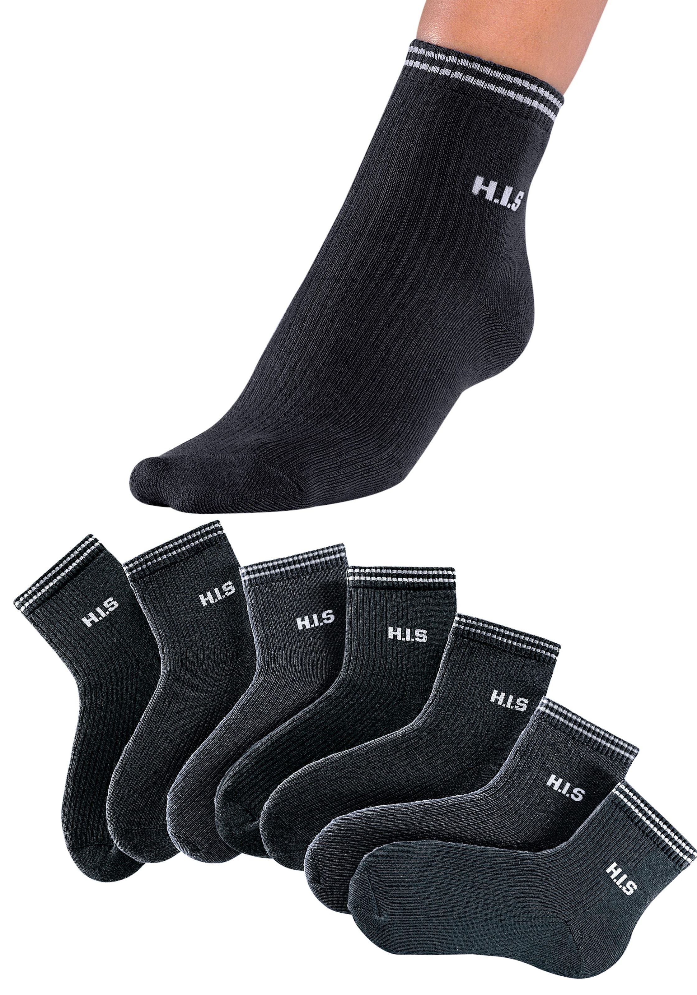 H.I.S Kurzsocken, (Set, 7 mit | Vollfrottee Paar), BAUR