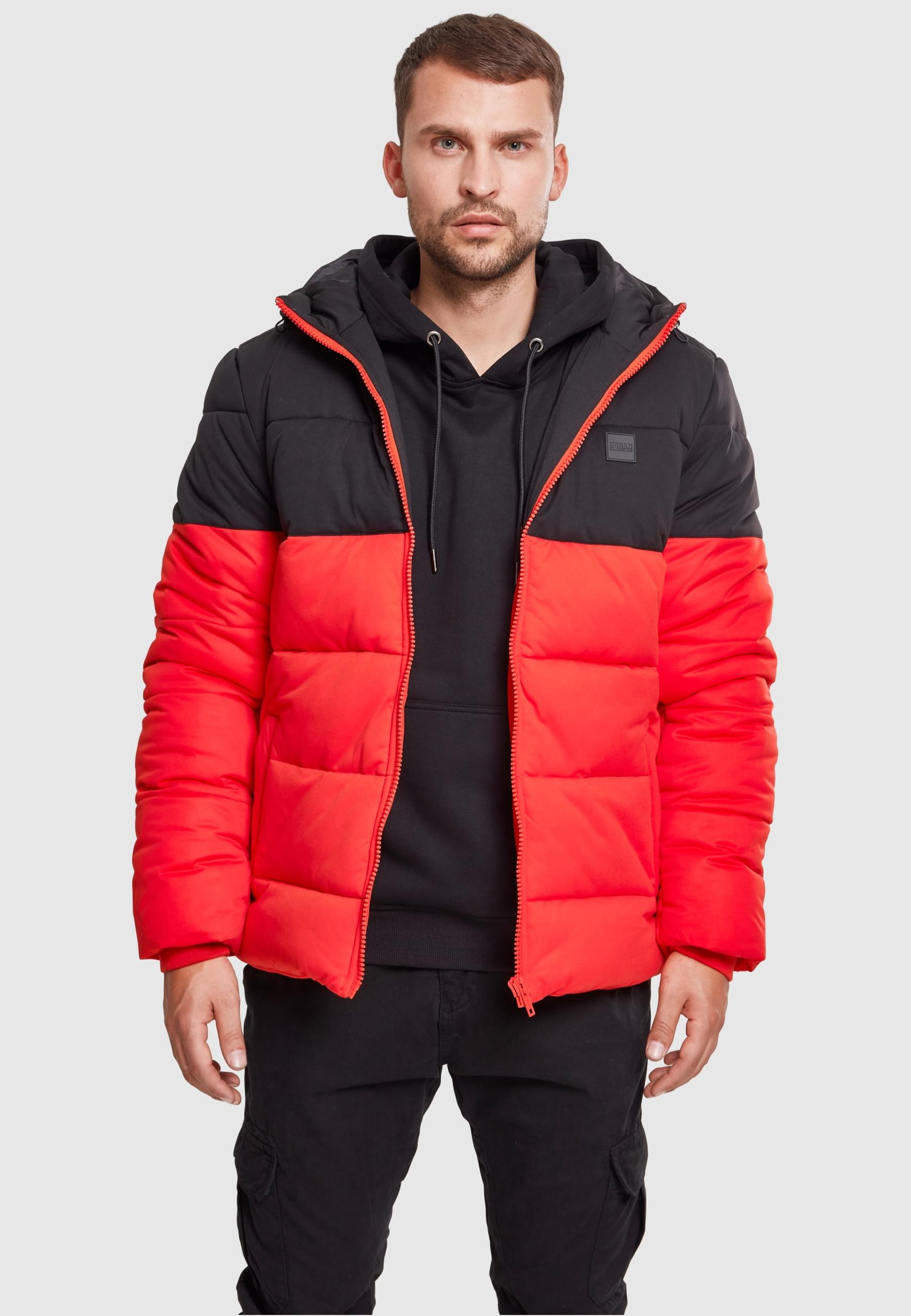URBAN CLASSICS Winterjacke »Urban Classics Herren Hooded 2-Tone Puffer Jacket«, (1 St.), mit Kapuze