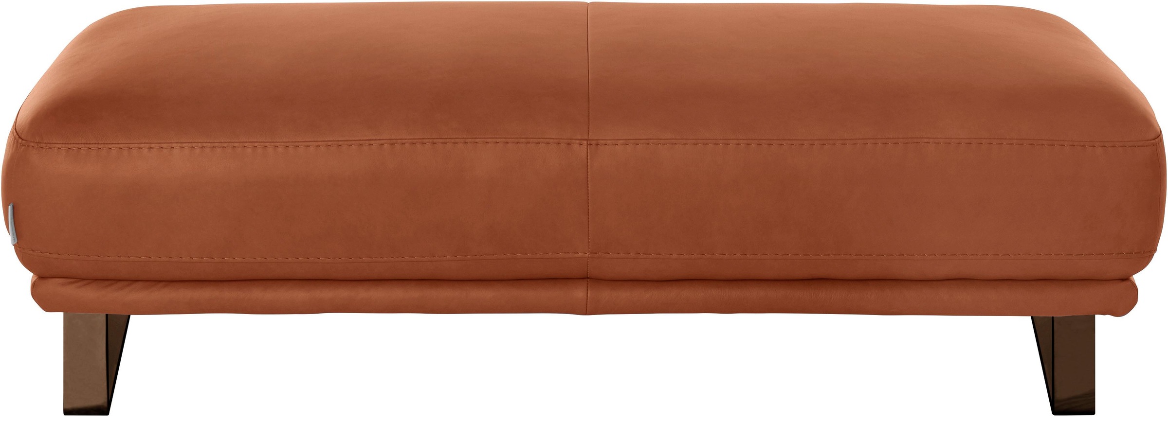 Hocker W.SCHILLIG "montanaa", braun (cognac z69), B:141cm H:42cm T:61cm, Hocker, Hocker, mit Metallkufen in Bronze pulverbeschichtet, Breite 141 cm 2