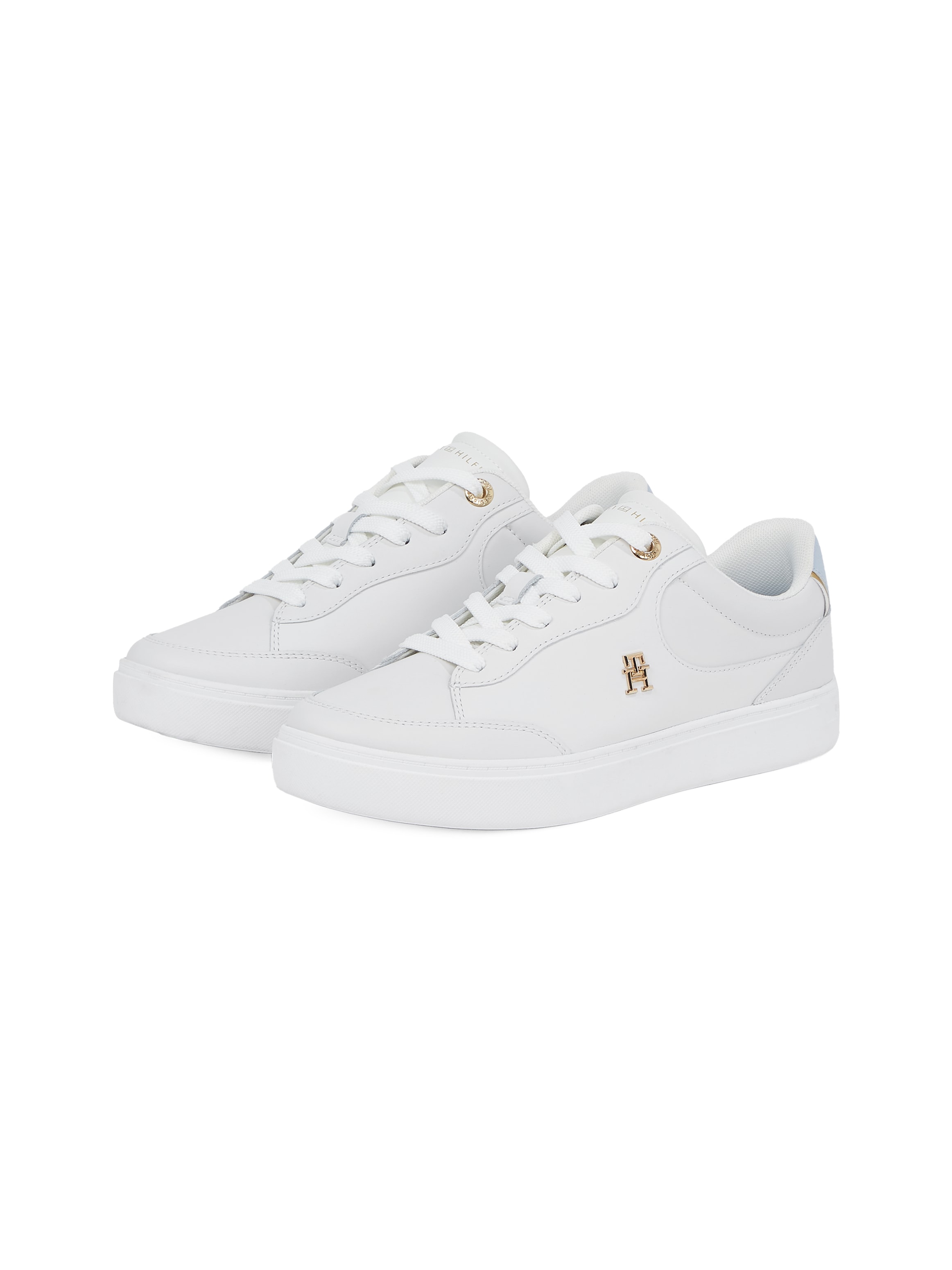 Tommy Hilfiger Plateausneaker »ESSENTIAL CHIC COURT SNEAKER«, Freizeitschuh, Schnürschuh, Halbschuh mit TH-Schmuckelement
